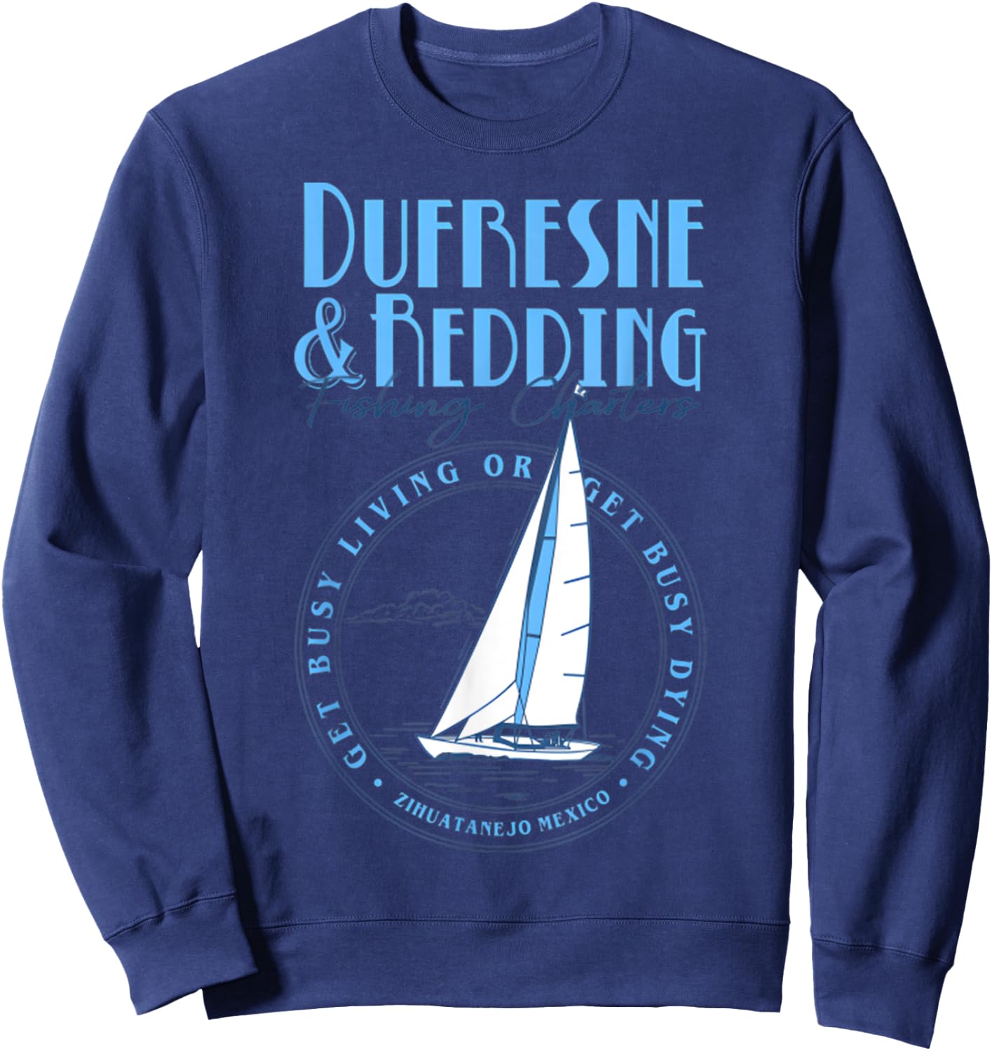 Retro Vintage Dufresne And Redding Fishing Charters Lover Sweatshirt - Sweatshirt | Navy