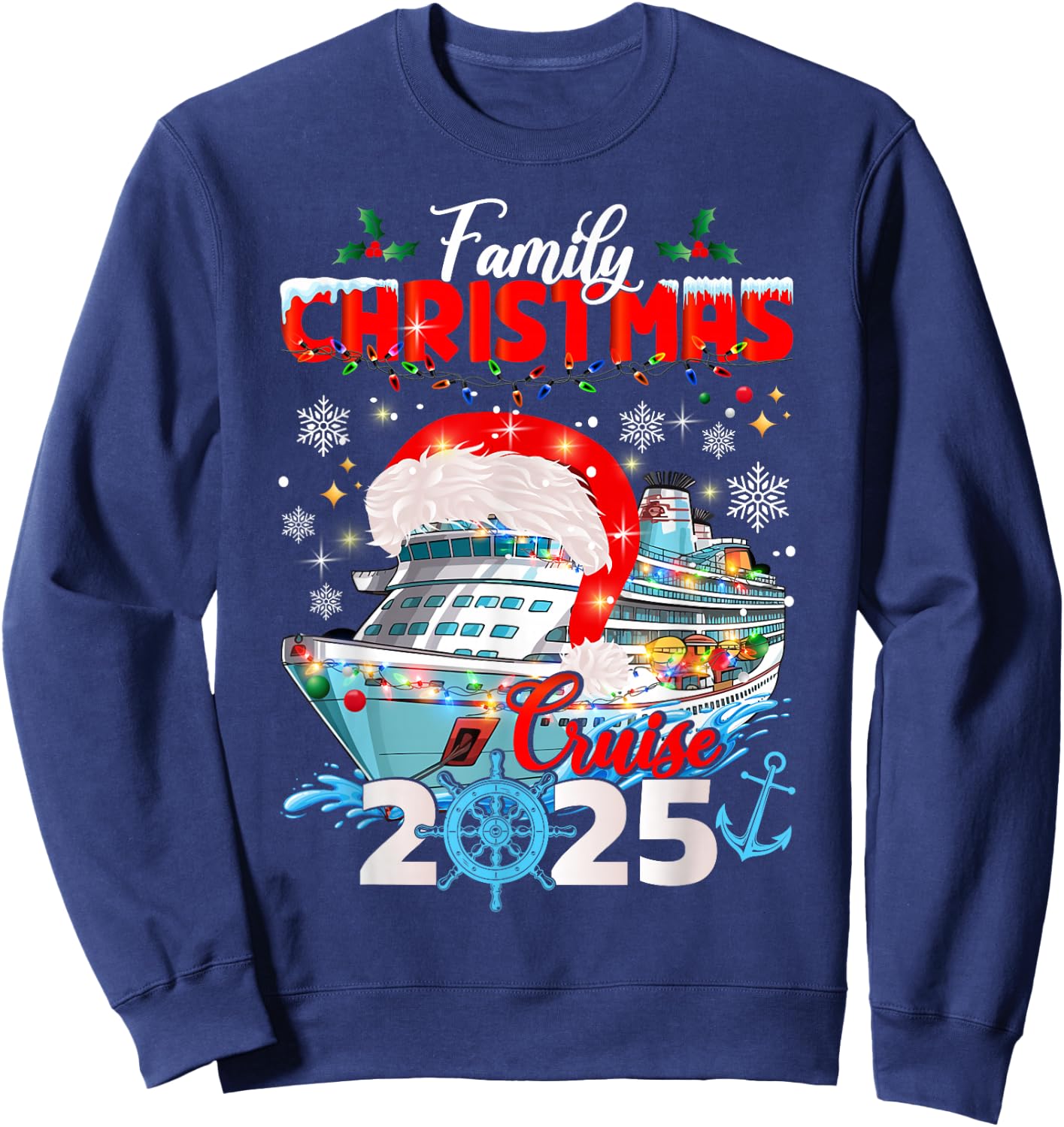 Family Christmas Cruise 2025 Winter Cruising Matching Sweatshirt - Sweatshirt | Navy