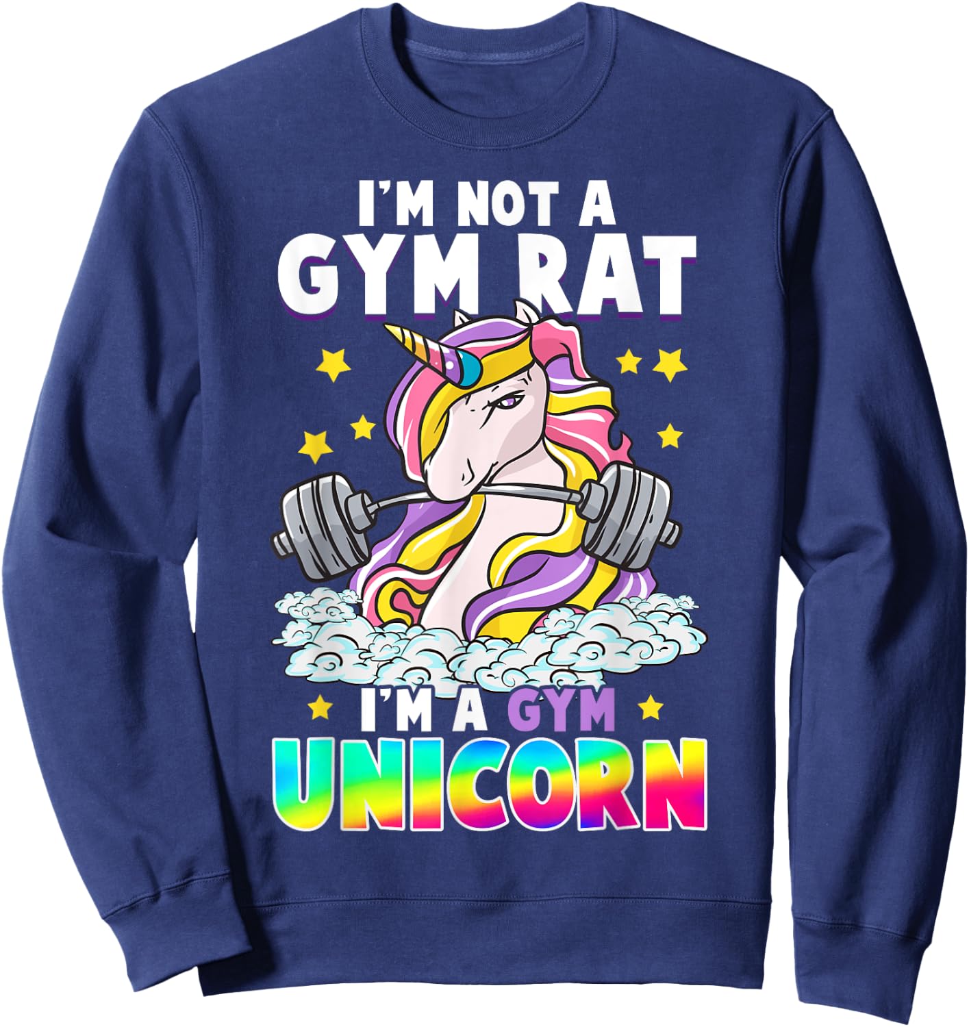 Healthy Life Choices Gift Women Mom Aunt Sister Unicorn Funny Gym Workout Exercise Unicorns Funny Sweatshirt - Sweatshirt | Navy