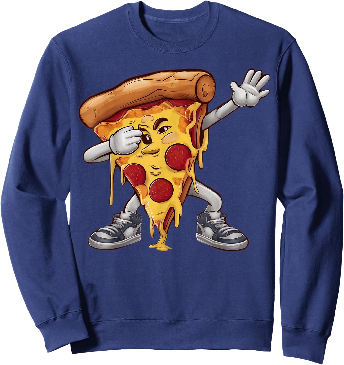Dabbing Pizza Dab Dance Food Lover Gifts Men Women Kids Sweatshirt - Sweatshirt | Navy
