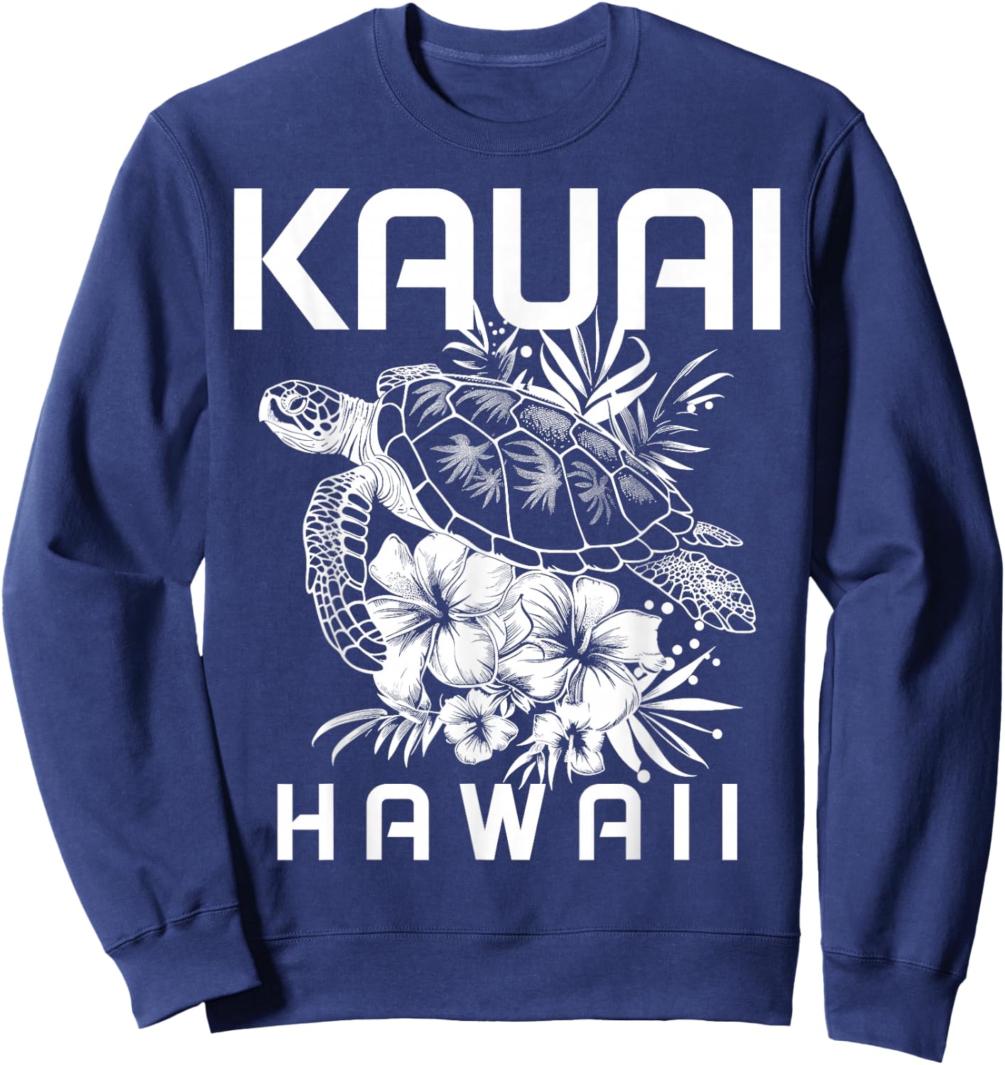 Kauai Hawaii Sea Turtle Hawaiian Surfer Souvenir Sweatshirt - Sweatshirt | Navy