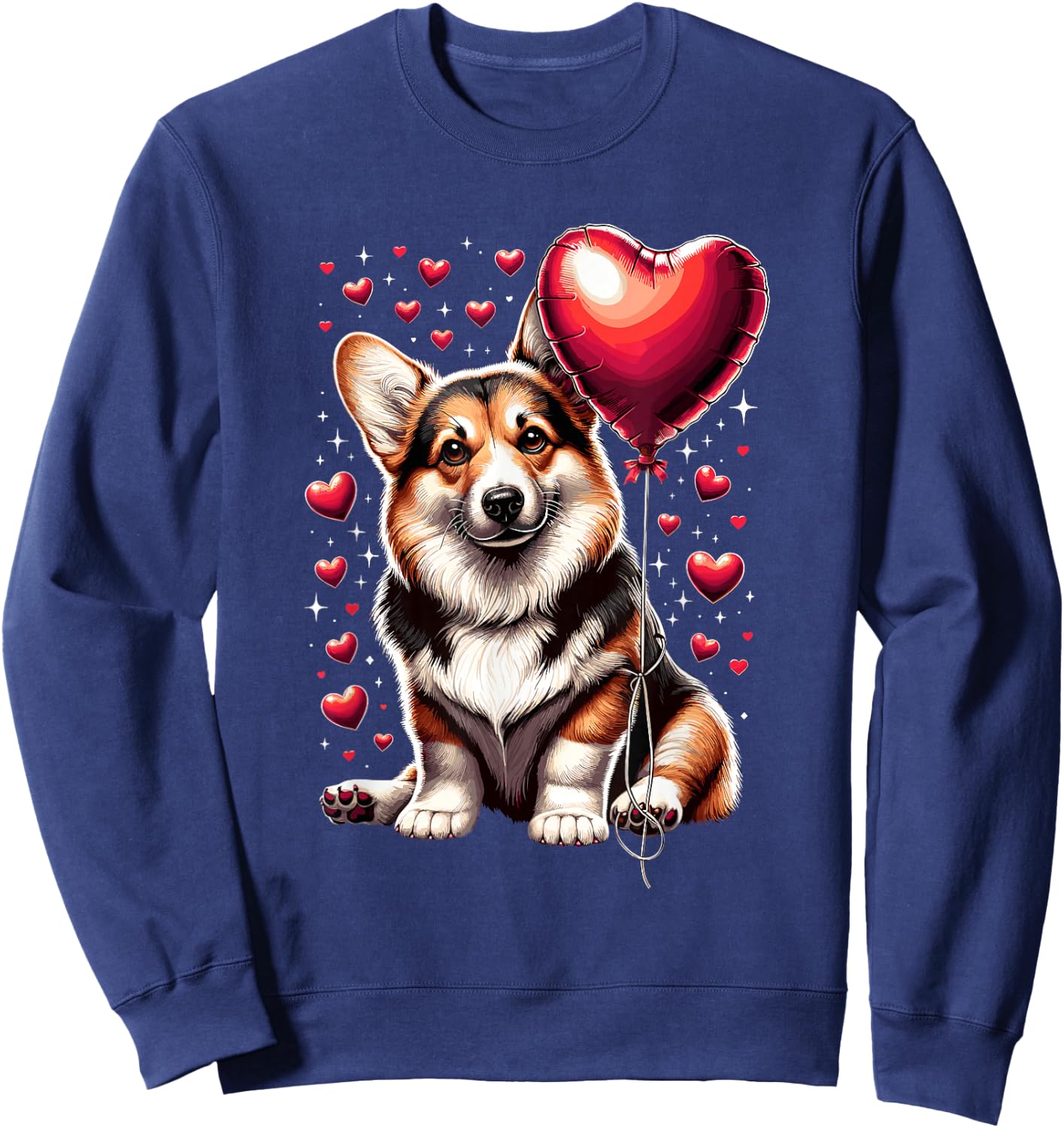 Corgi Dog Valentine's Day Dog Owner Valentine Sweatshirt - Sweatshirt | Navy