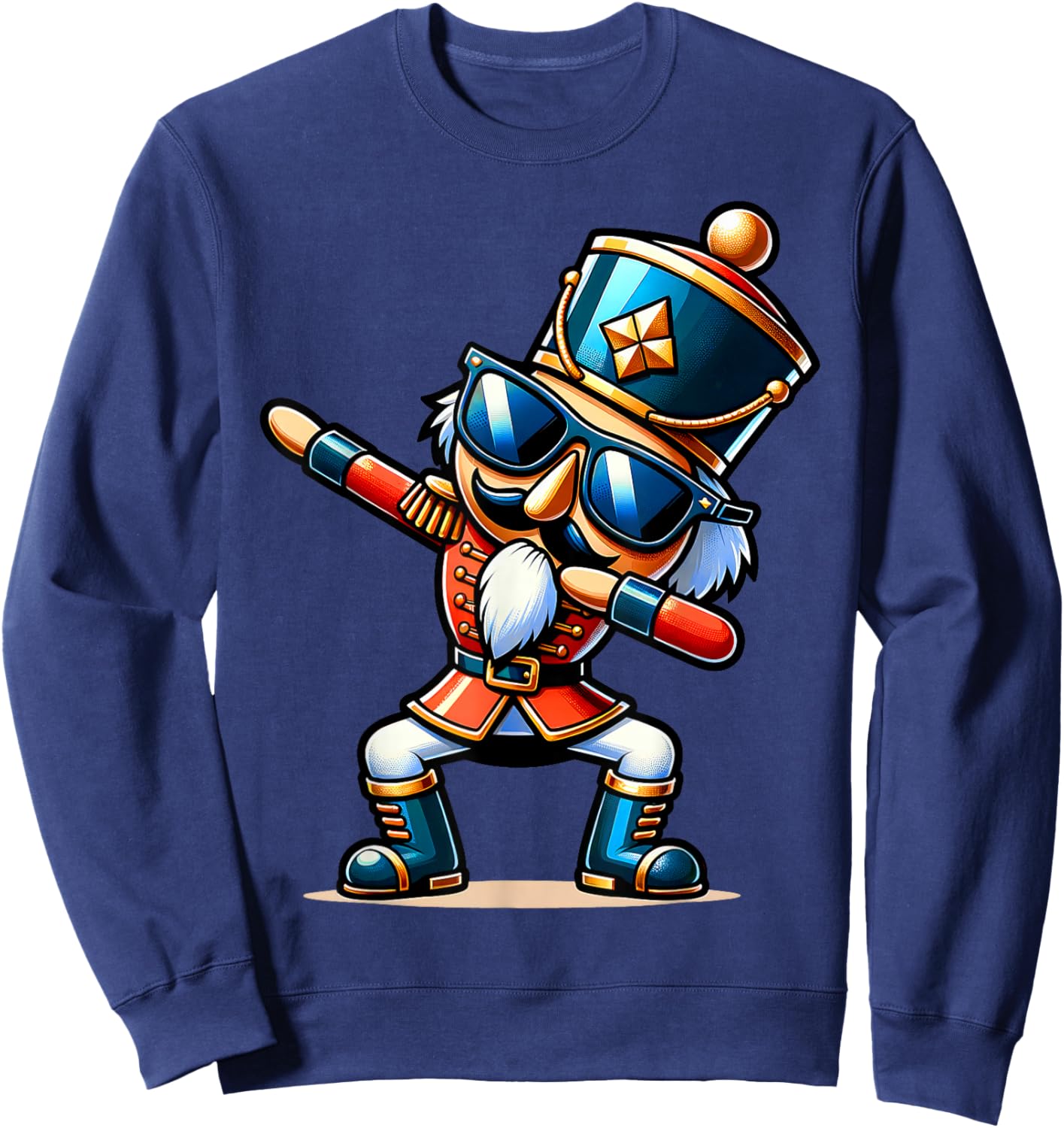 Christmas Nutcracker Dabbing Boys Santa Xmas Funny Sweatshirt - Sweatshirt | Navy