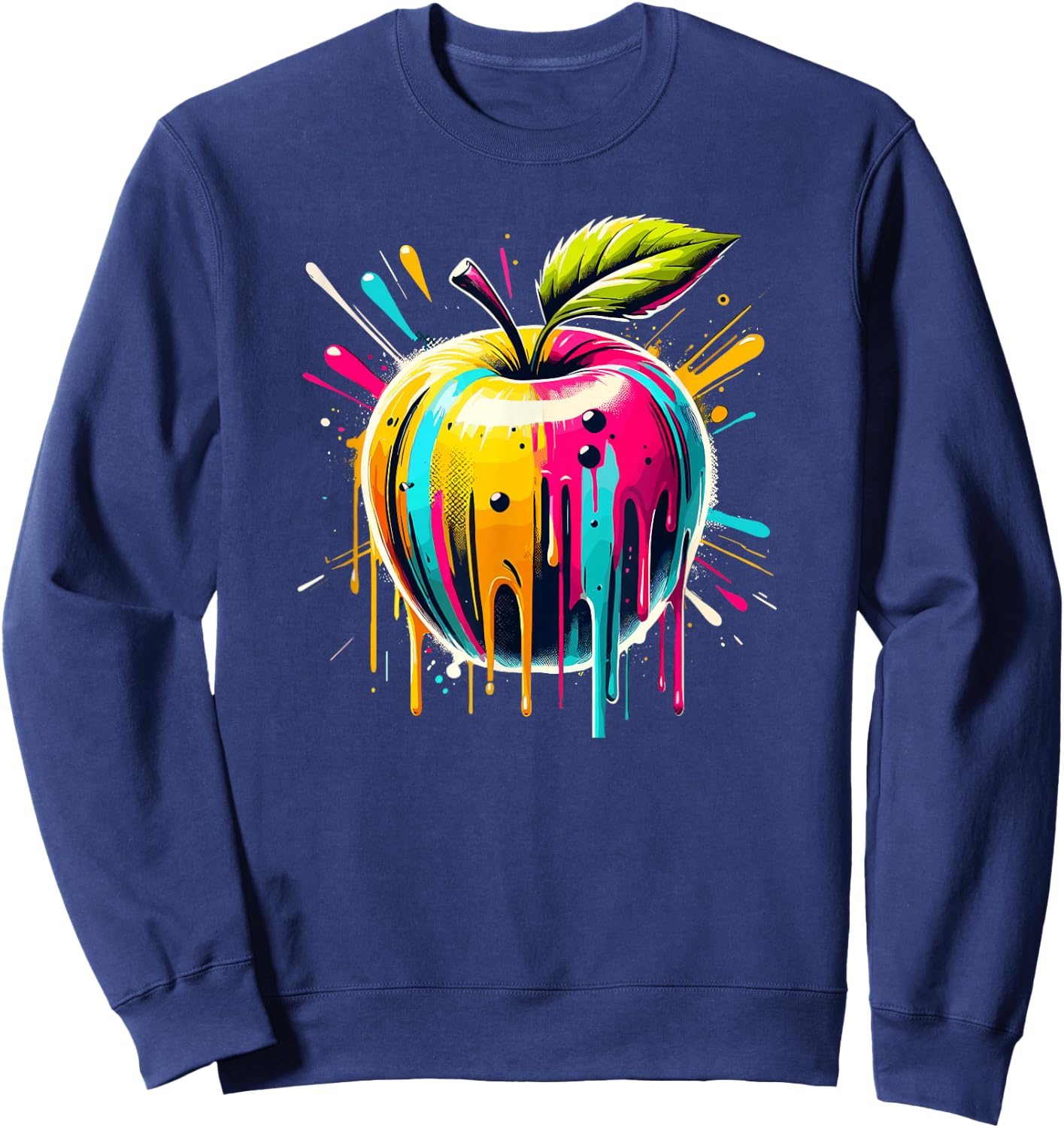 Colorful Pop Art Apple Apples Sweatshirt - Sweatshirt | Navy