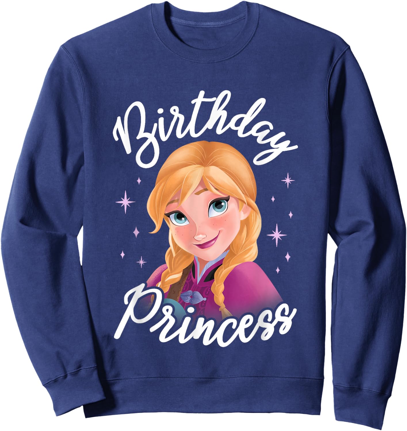 Disney Frozen Birthday Princess Cute Anna Big Chest Portrait Sweatshirt - Sweatshirt | Navy
