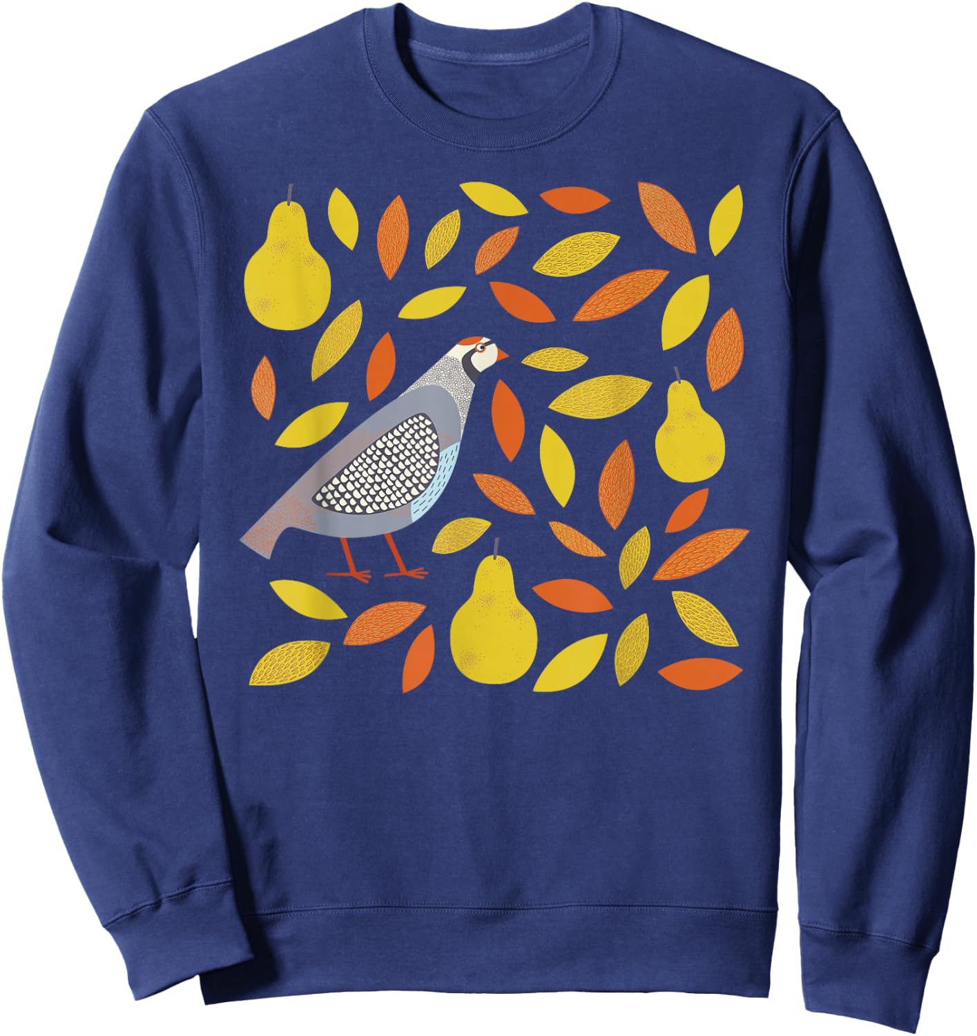 Threadless Nic Squirrell Partridge in A Pear Tree Graphic Sweatshirt - Sweatshirt | Navy