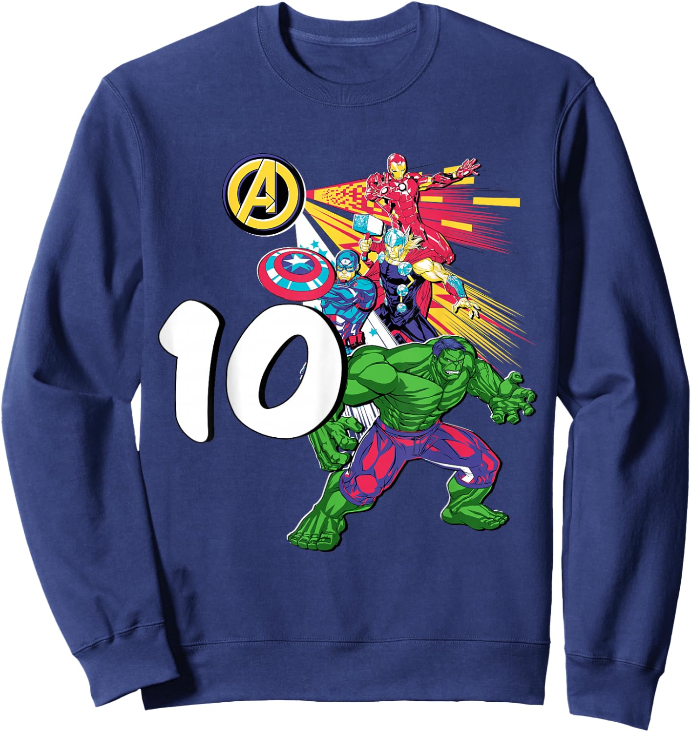 Marvel Super Heroes Avengers 10 Year Old Tenth Birthday Sweatshirt - Sweatshirt | Navy