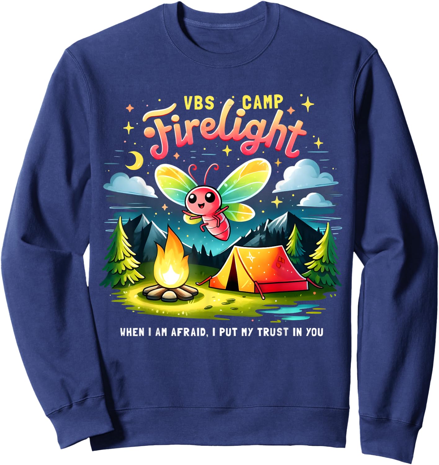 Camp Firelight VBS Camp Firework 2024 Vacation Bible School Sweatshirt - Sweatshirt | Navy