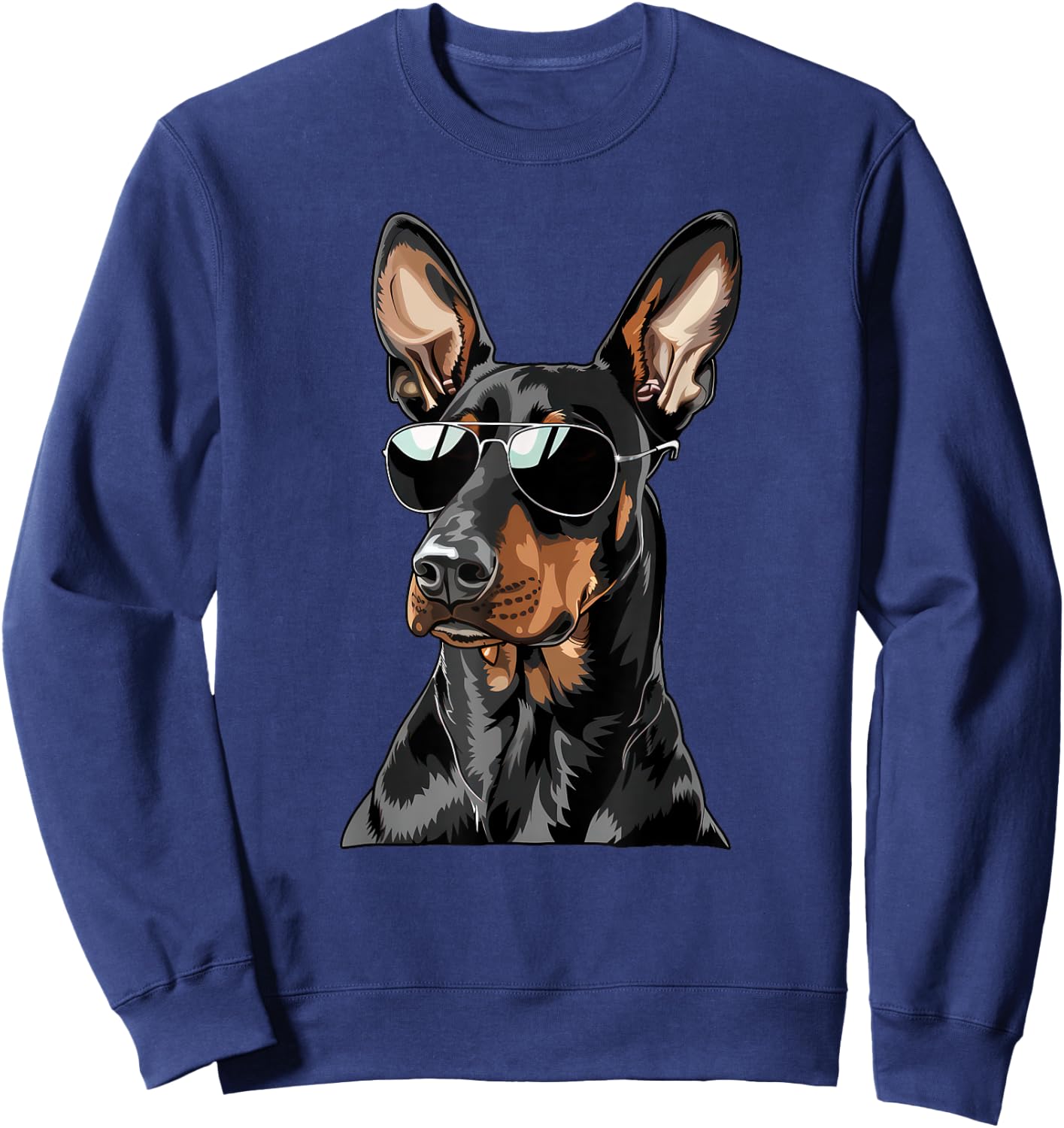 Doberman Pinscher Dog Sunglasses Sweatshirt - Sweatshirt | Navy