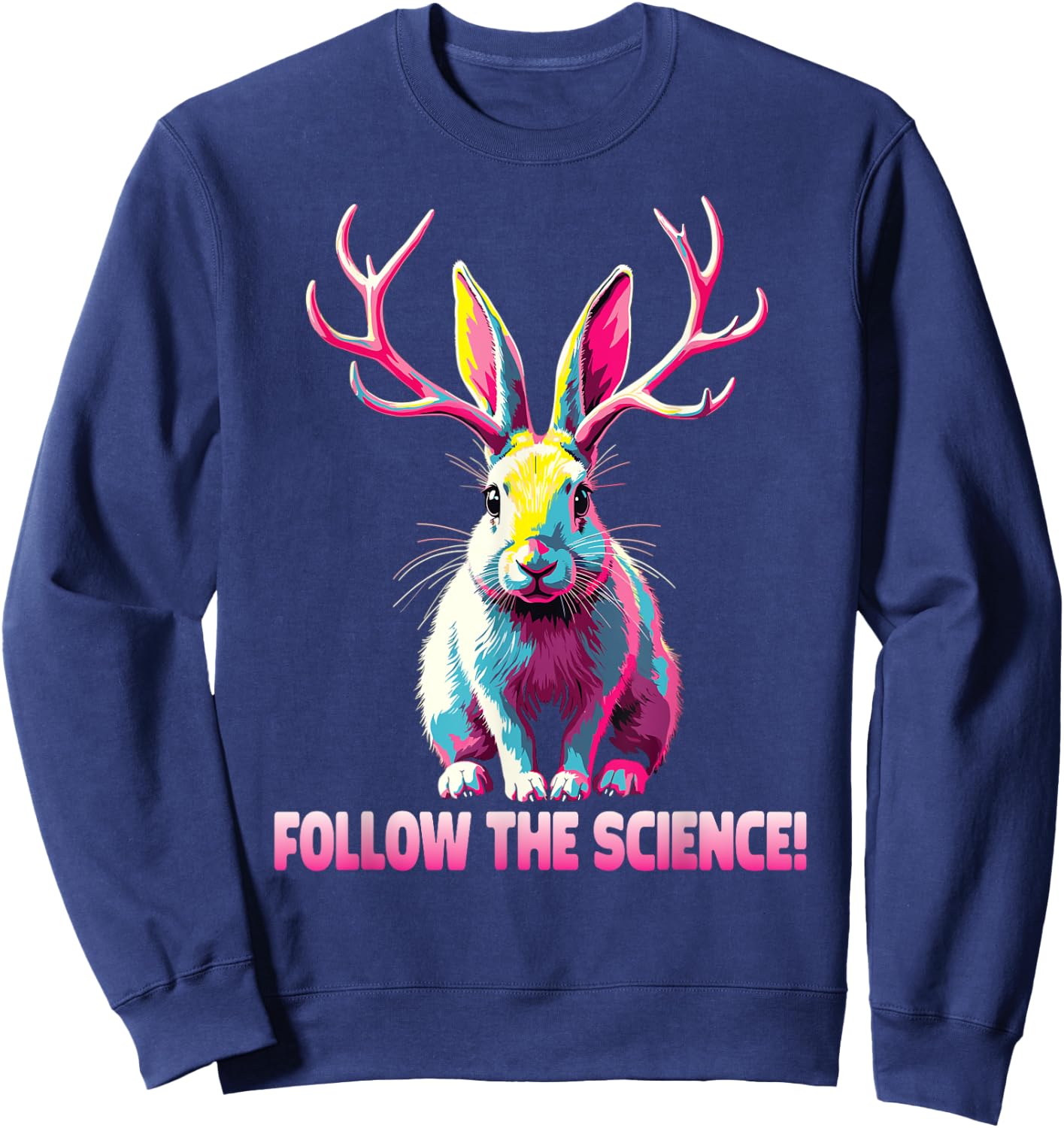 Jackalope Funny Cryptid Mythical Rabbit Sweatshirt - Sweatshirt | Navy