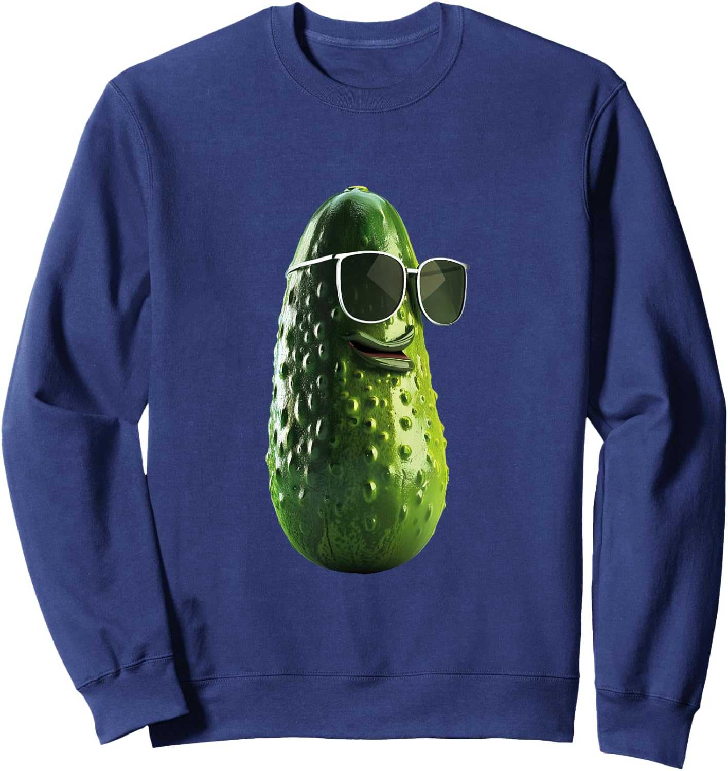 Funny Pickle , Small, Black Sweatshirt - Sweatshirt | Navy