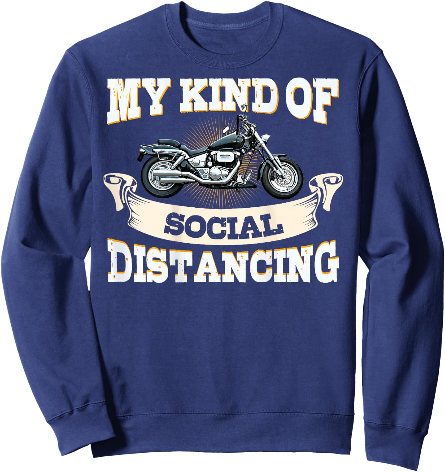 Biker Gear Motorcycle Gifts Image On Back Of Shirt Sweatshirt - Sweatshirt | Navy