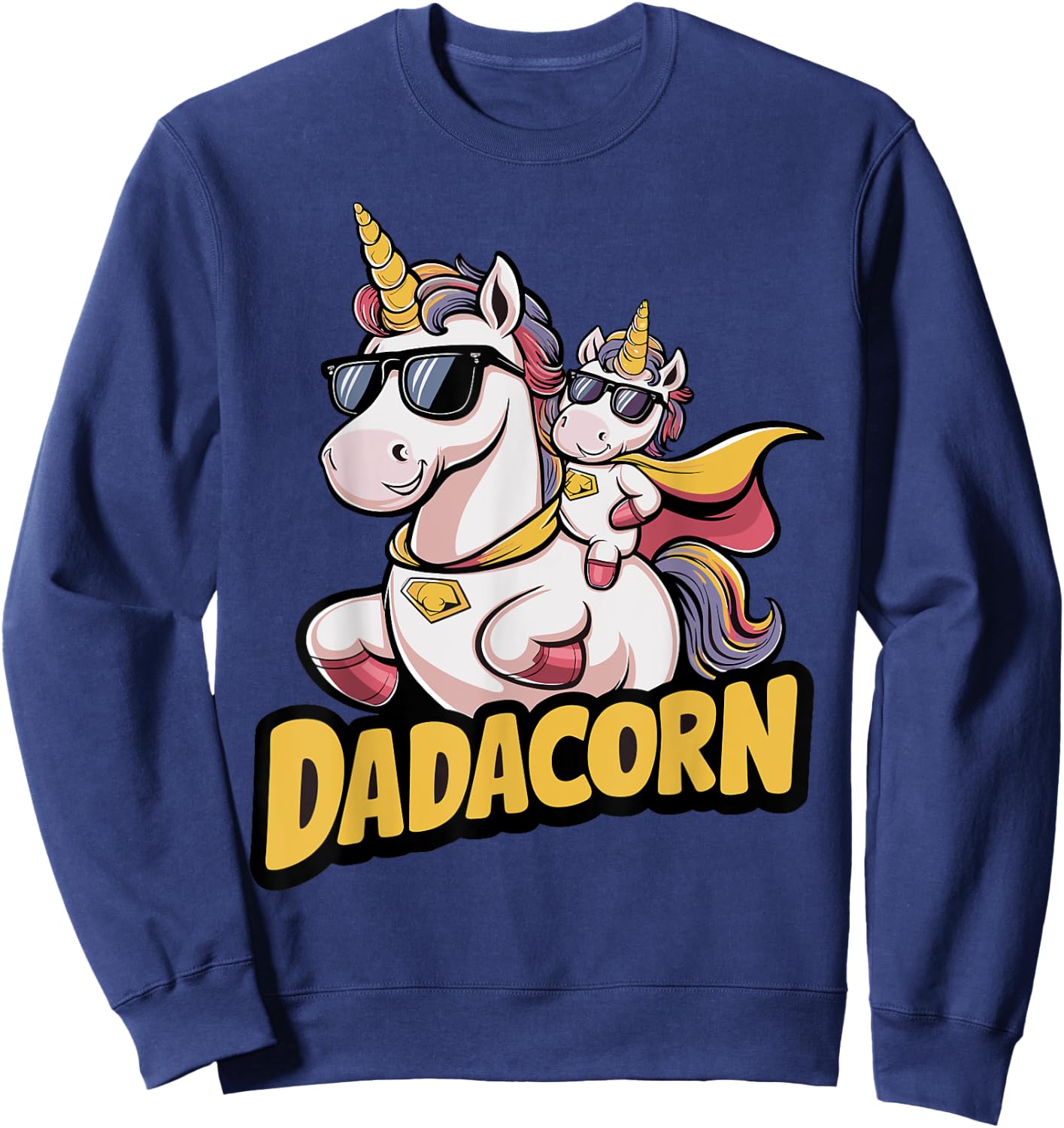 Dadacorn Unicorn Dad and Kid - Best Father's Day Funny Sweatshirt - Sweatshirt | Navy
