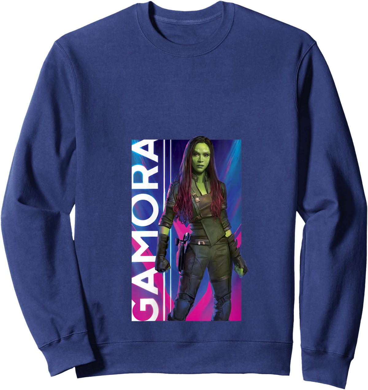 Marvel Guardians of The Galaxy Vol. 3 Vintage Gamora Panel V-Neck Sweatshirt - Sweatshirt | Navy