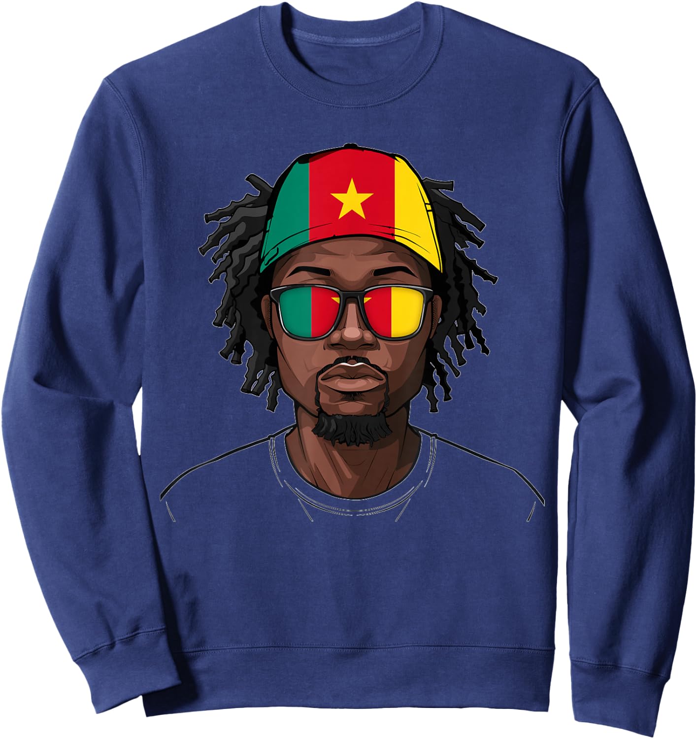 Cameroonian Flag Souvenirs Man Uniform Cap Boy Cameroon Sweatshirt - Sweatshirt | Navy