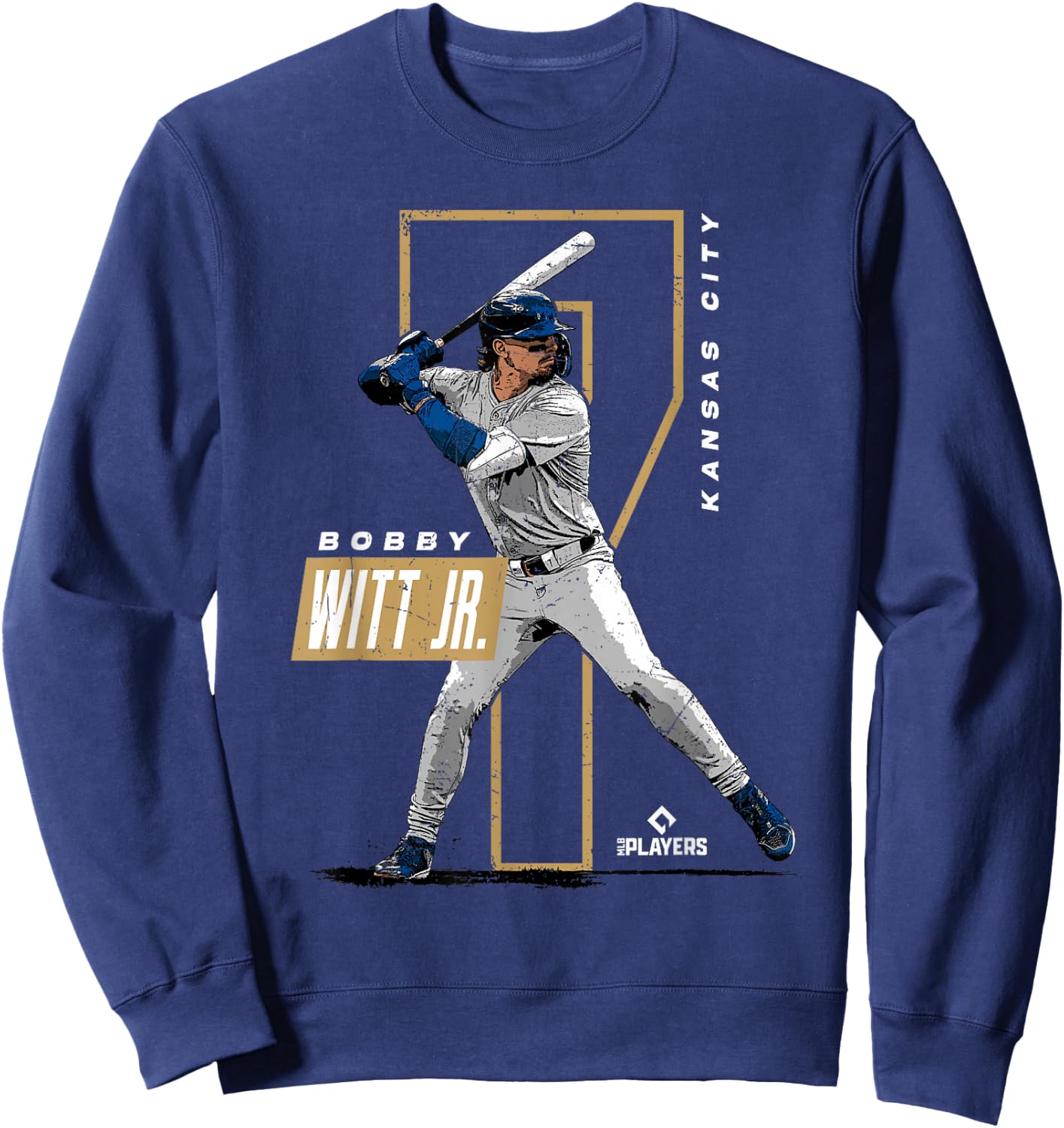 Bobby Witt Jr. | Kansas City Baseball Players | MLBWIT3002 Sweatshirt - Sweatshirt | Navy