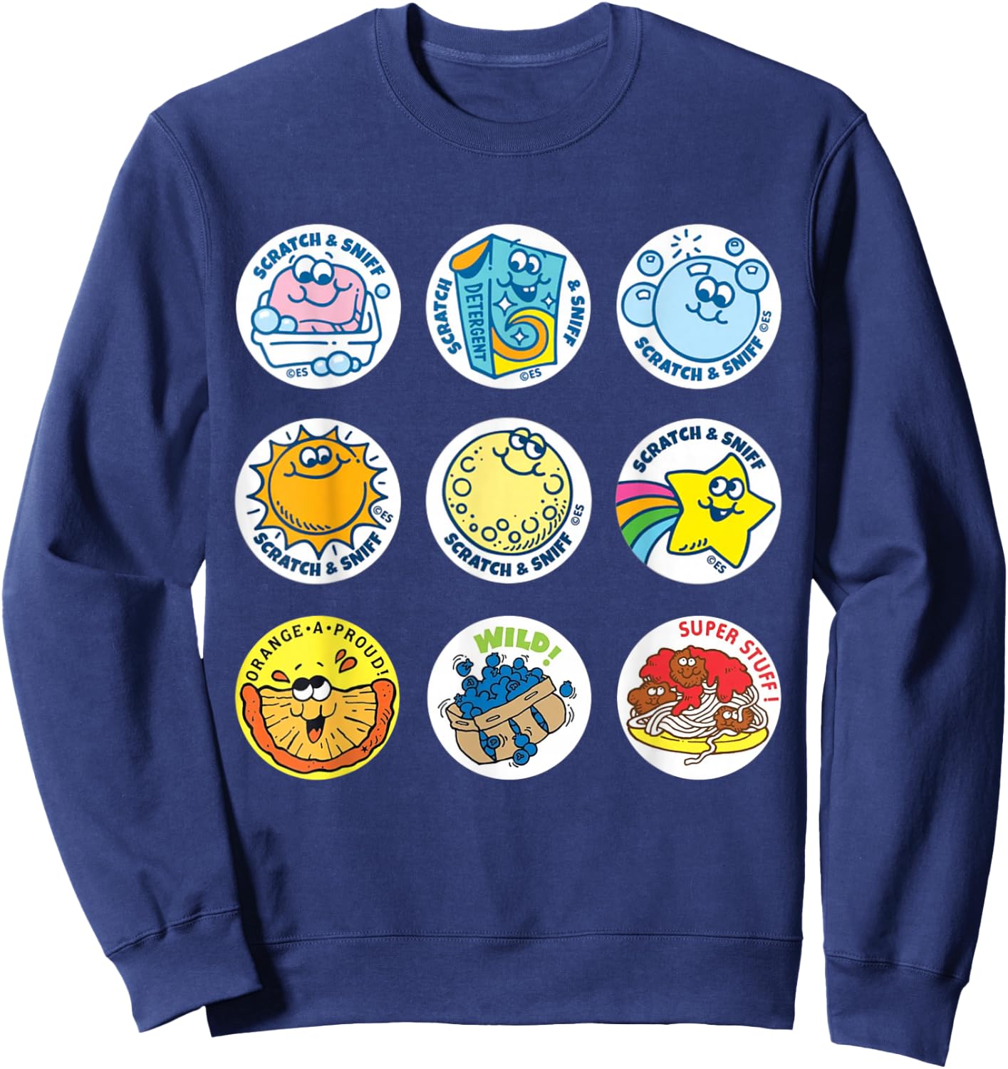 Scratch And Sniff Sticker Ice Cream, Scooper Dooper! Vintage Sweatshirt - Sweatshirt | Navy