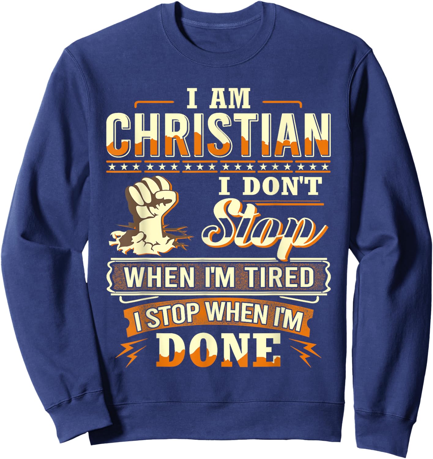 I am Christian Shirt Personalized Christian First Name Sweatshirt - Sweatshirt | Navy
