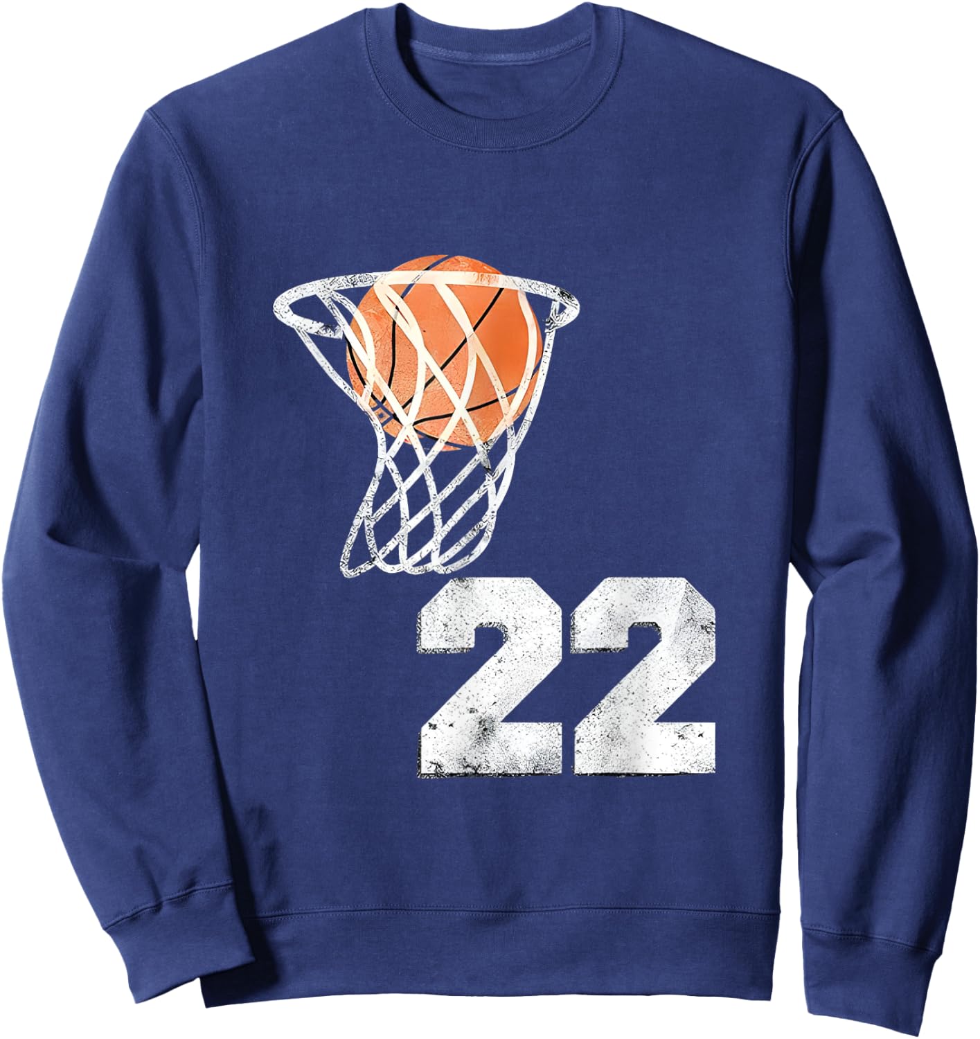 Vintage Basketball Jersey Number 22 Player Number Sweatshirt - Sweatshirt | Navy