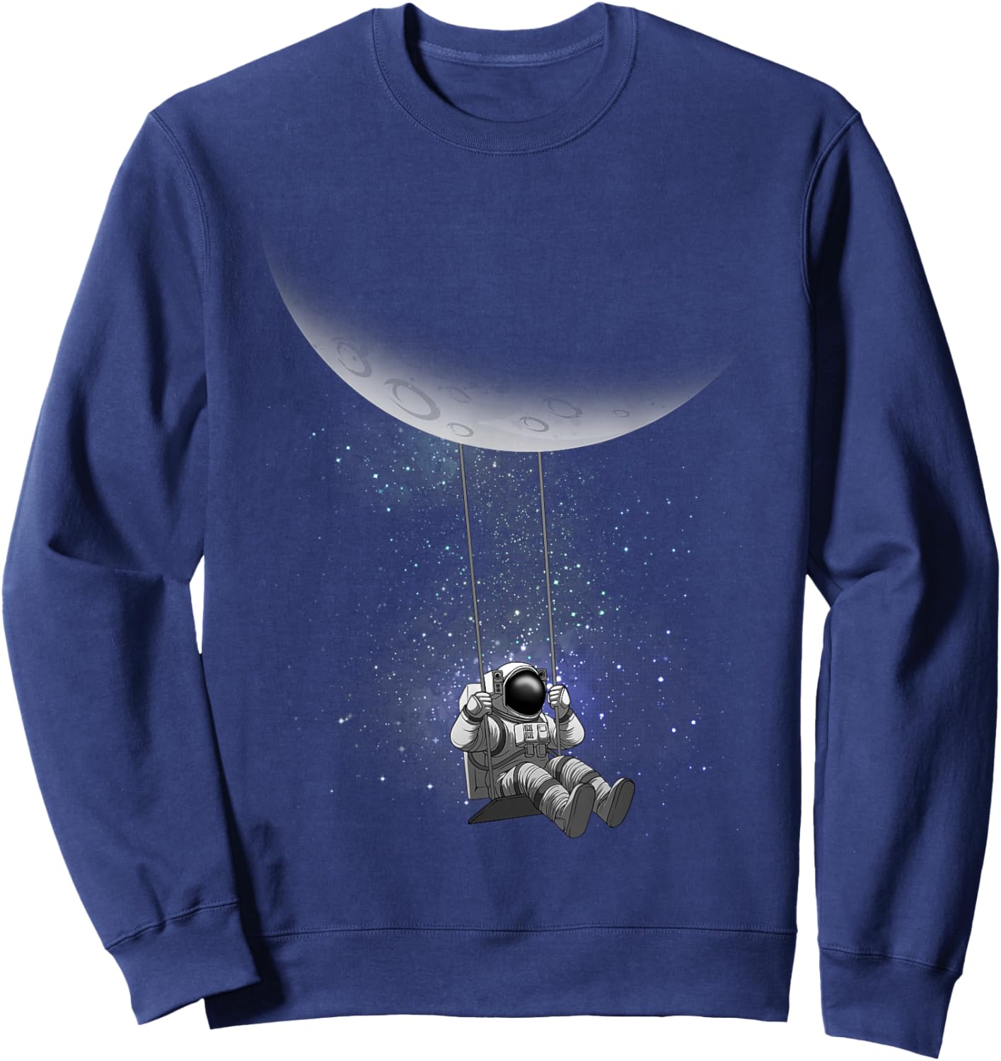 Space Themed Women Outer Space Moon Galaxy Astronaut Sweatshirt - Sweatshirt | Navy
