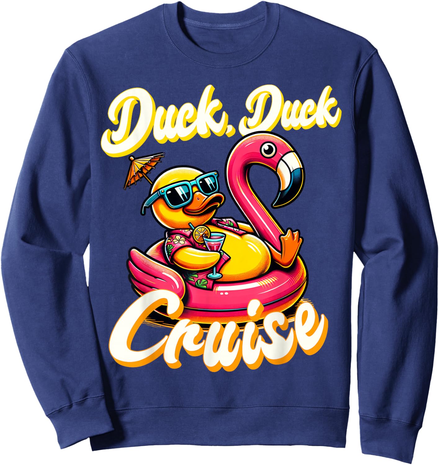 Cruising Ducks Duck Duck Cruise Family Vacation Rubber Duck Sweatshirt - Sweatshirt | Navy
