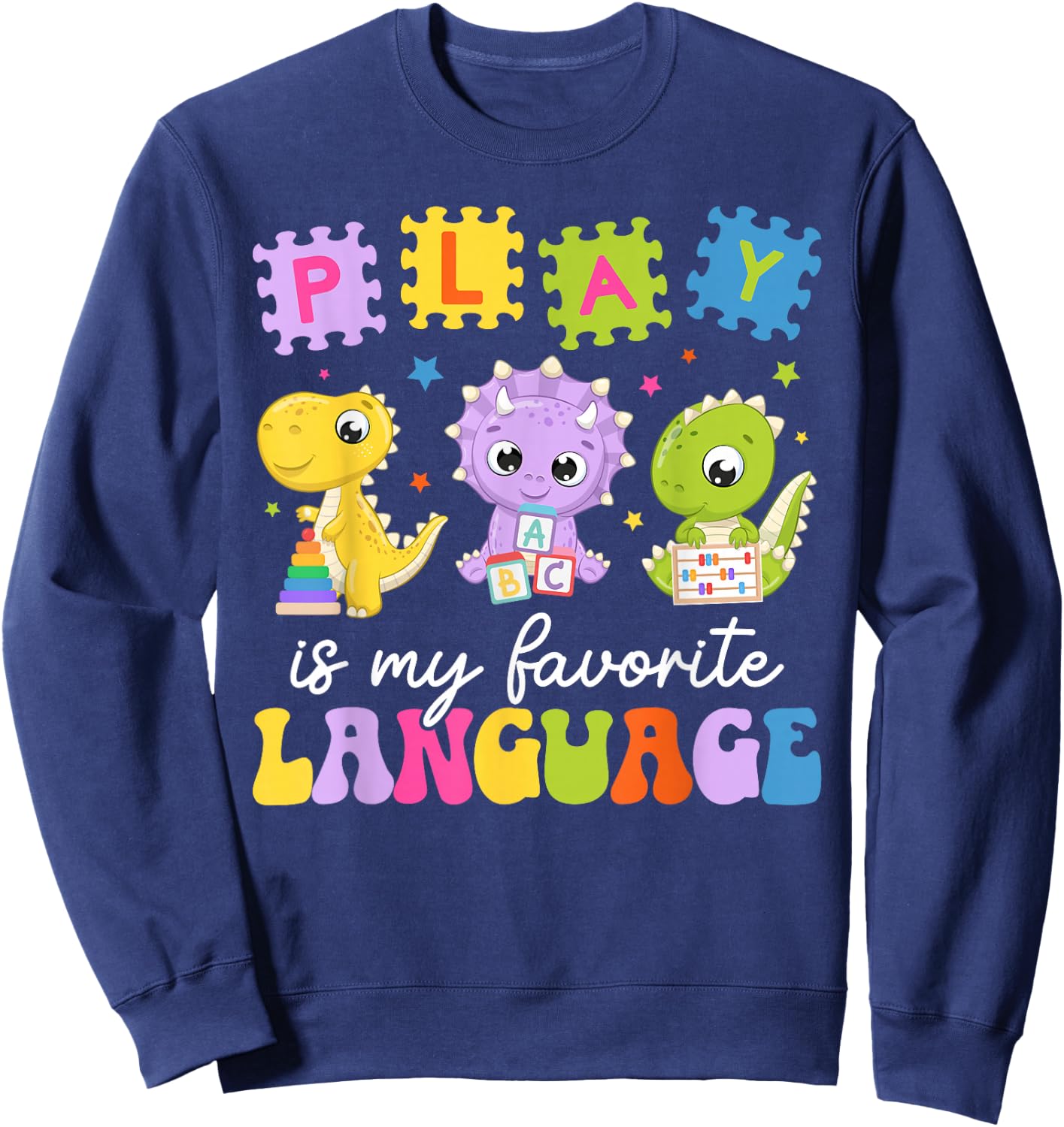 Groovy Pediatric Speech Language Pathologist Pediatric SLP Sweatshirt - Sweatshirt | Navy