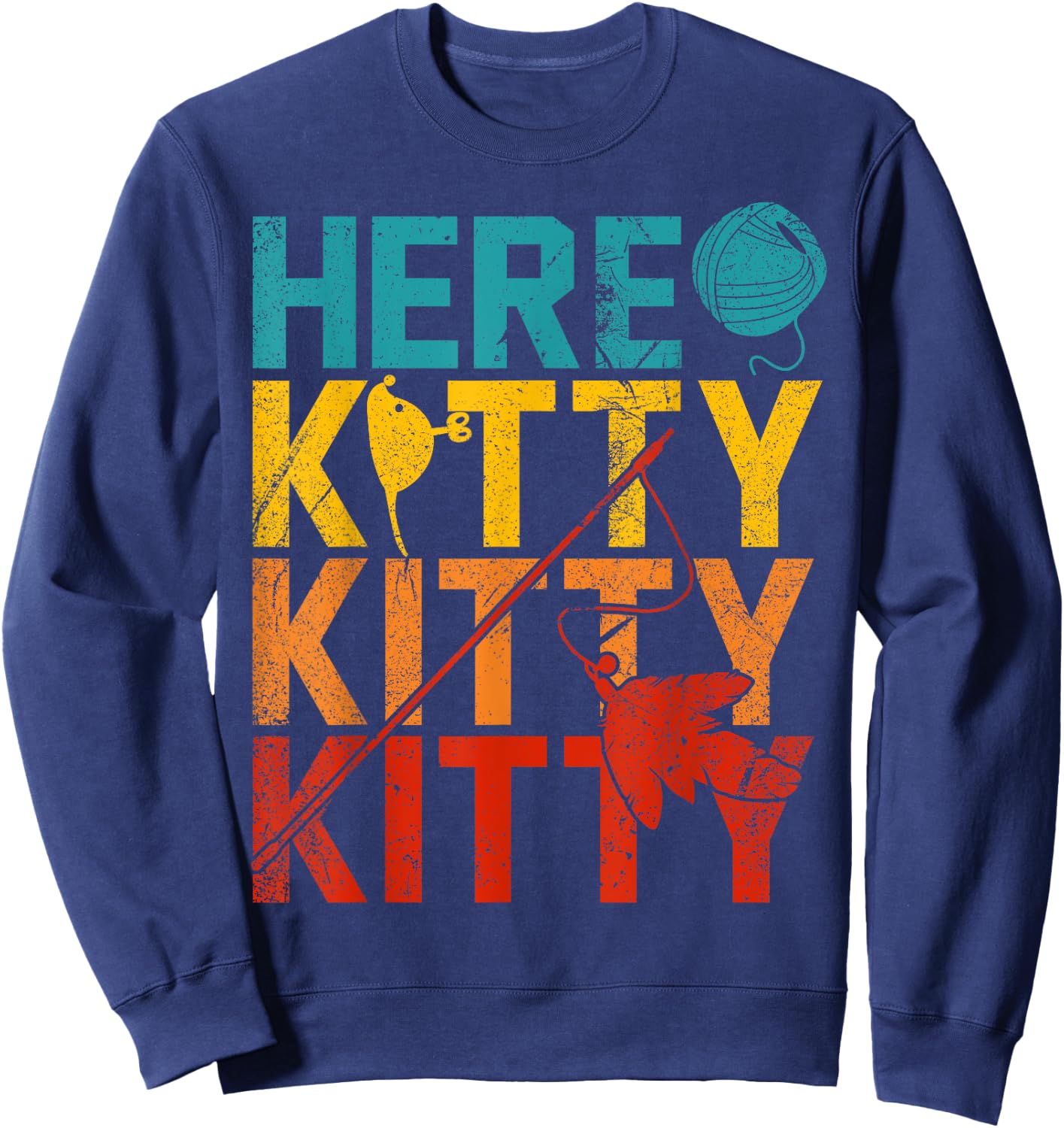 Here Kitty Kitty Kitty Sweatshirt - Sweatshirt | Navy