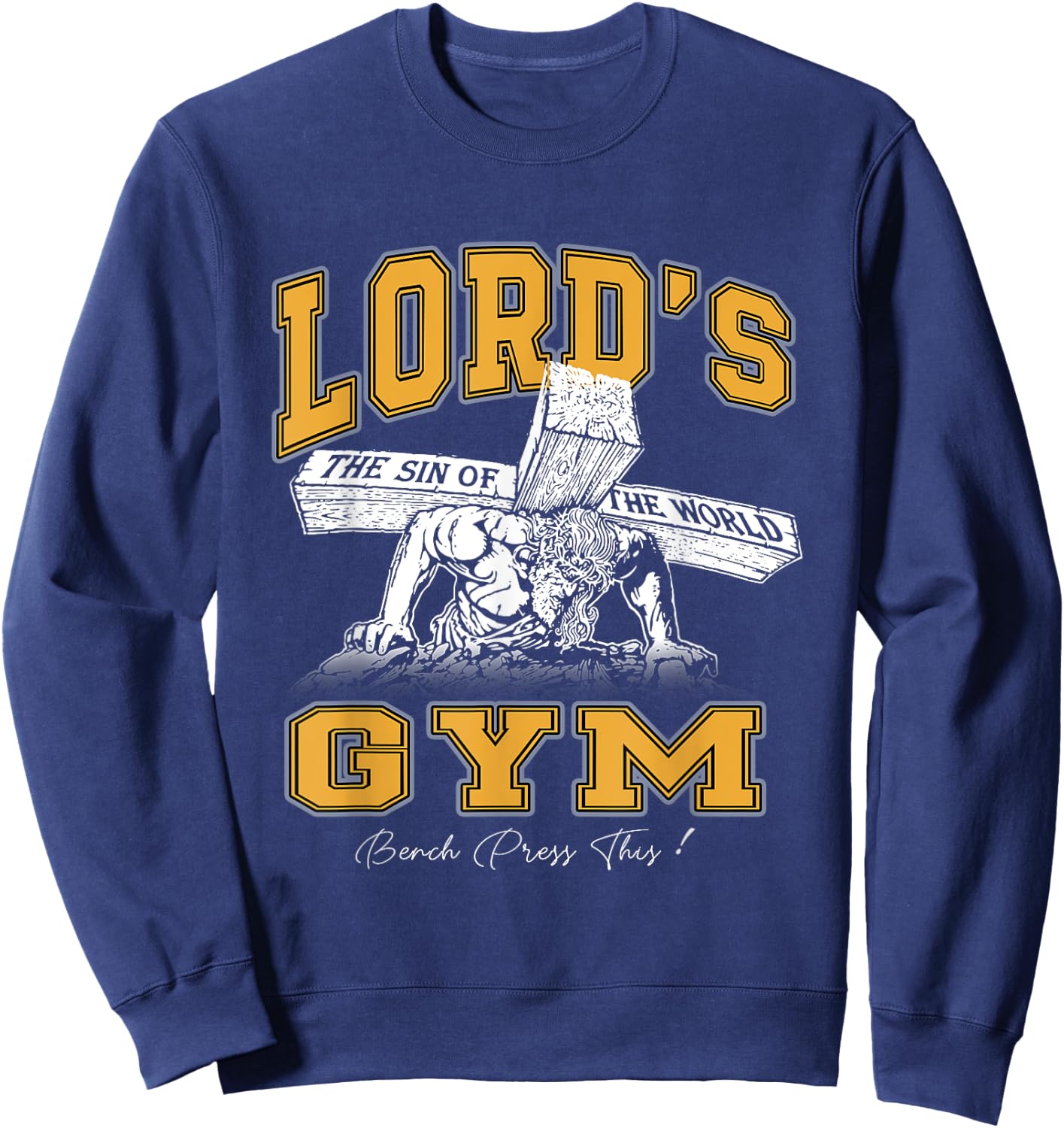 Lord's Lovely Bodybuilder Vintage Gym Weightlifting Fitness Sweatshirt - Sweatshirt | Navy