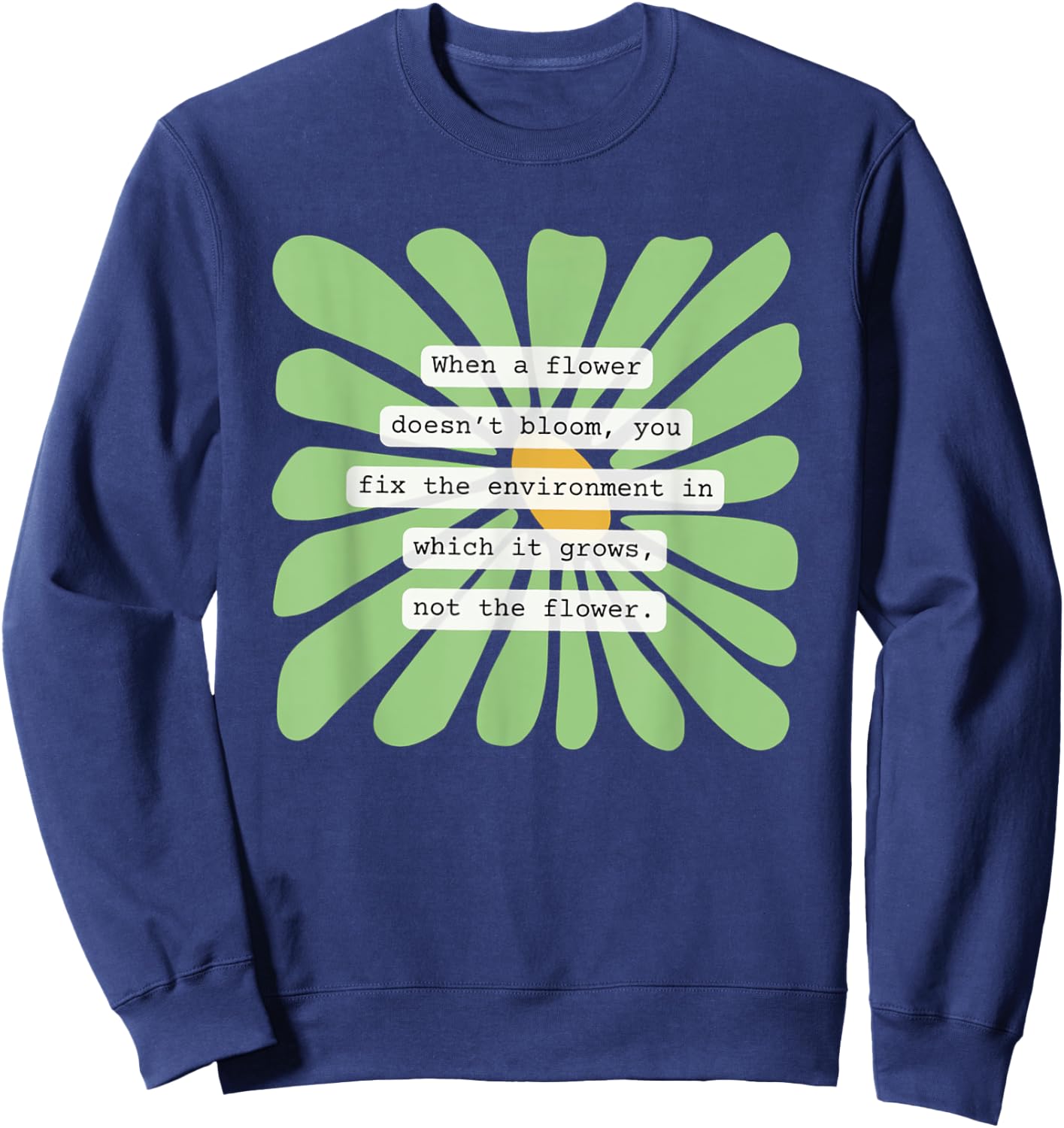 Women Environmental Behavioral Therapy Floral BCBA ABA RBT Sweatshirt - Sweatshirt | Navy