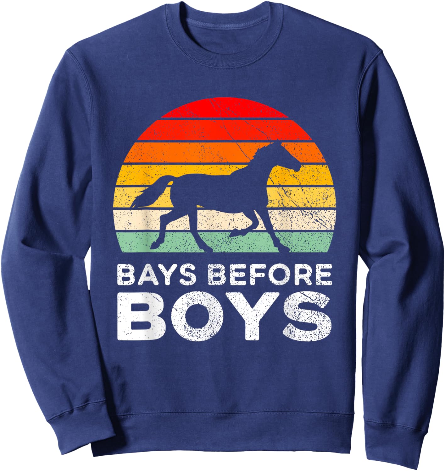 Bays Before Boys Bay Horse Riding Sweatshirt - Sweatshirt | Navy
