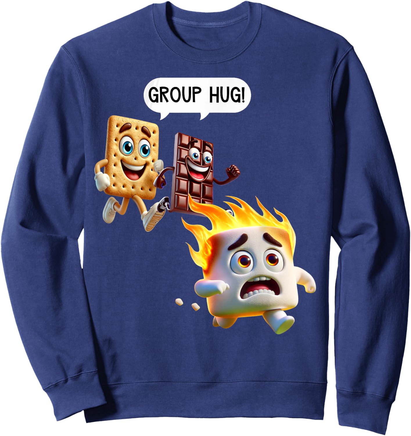 Funny T Shirts Smores Camping Roasting Outdoor Women Sweatshirt - Sweatshirt | Navy