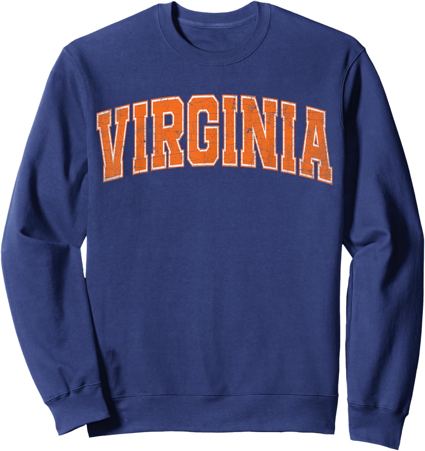 Virginia State Retro Orange Vintage Text Sweatshirt - Sweatshirt | Navy