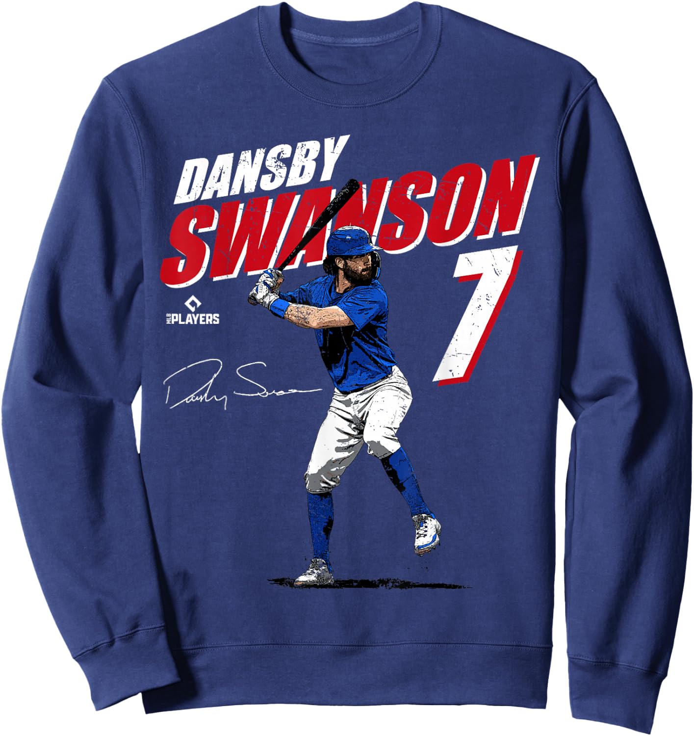 Dansby Swanson | Chicago Baseball Players | MLBDSN3001 Sweatshirt - Sweatshirt | Navy