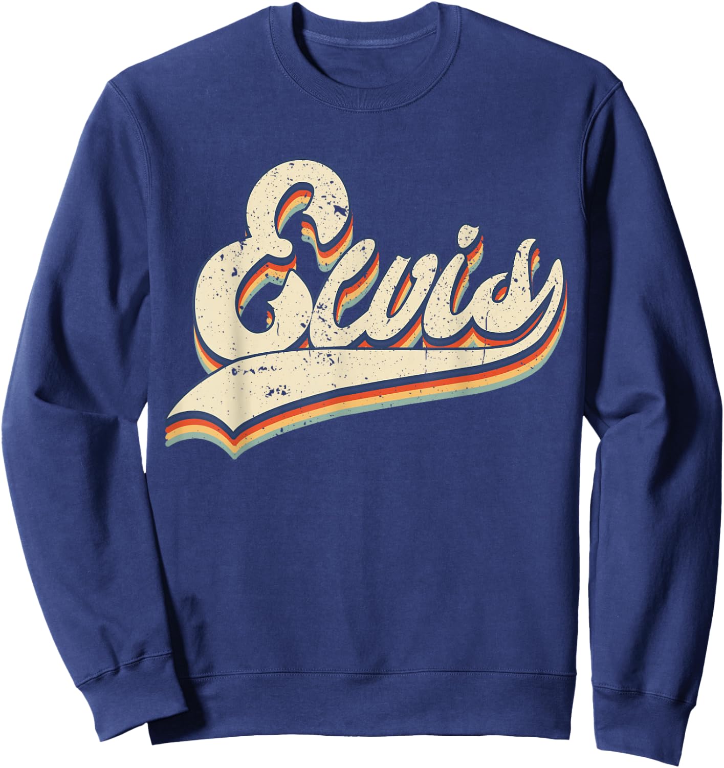 Elvis Name Personalized Vintage Retro Men Women Sweatshirt - Sweatshirt | Navy