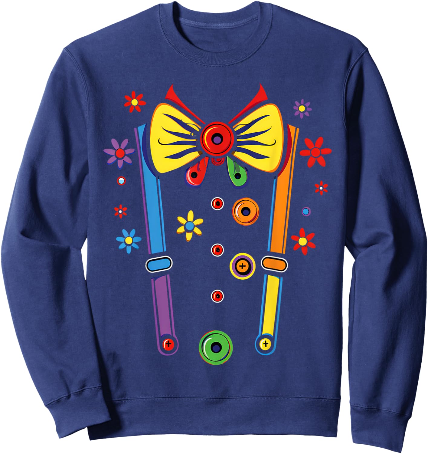 Clown Costume Circus Birthday Party Halloween Men Women Kids Sweatshirt - Sweatshirt | Navy