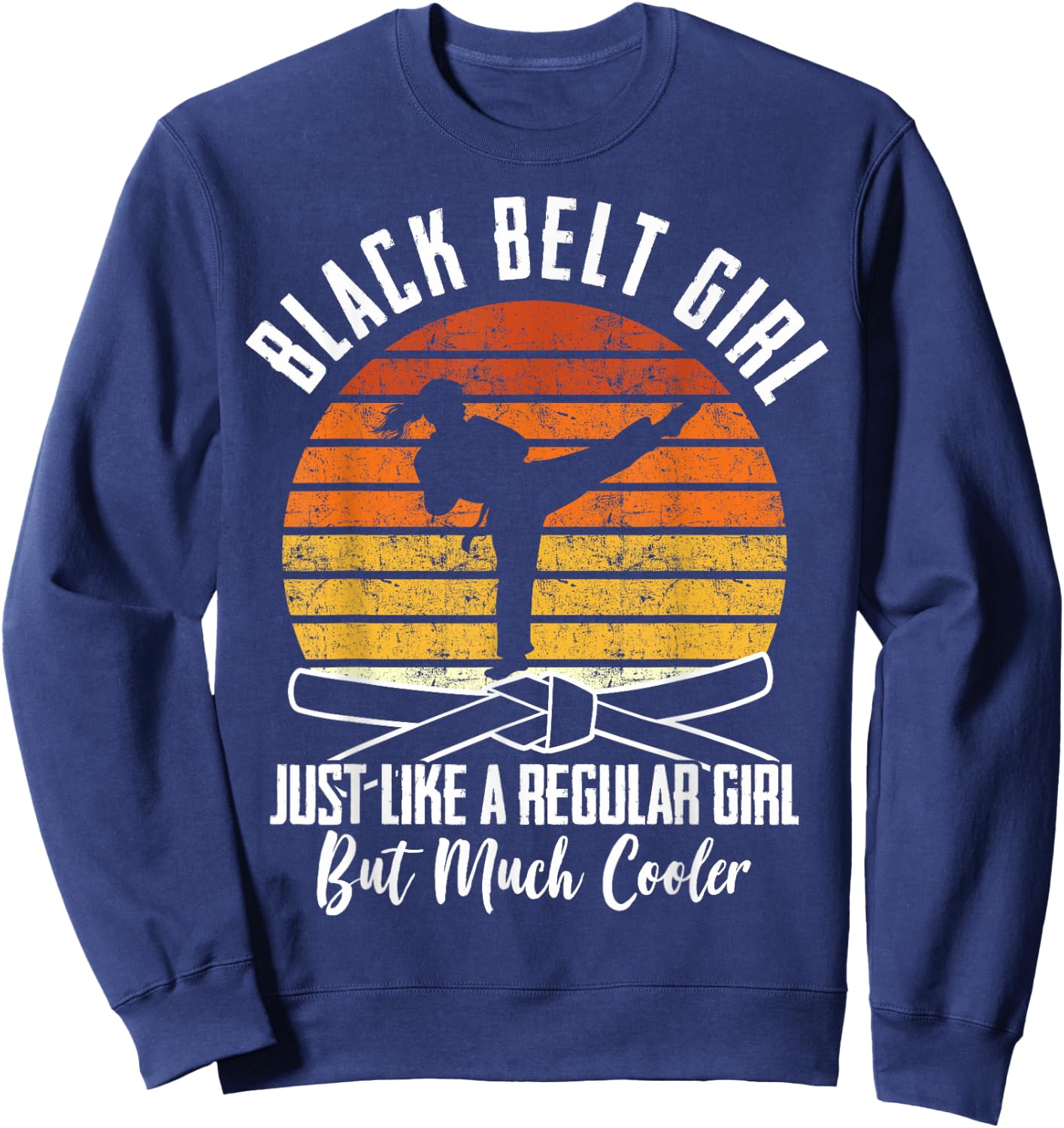 Black Belt Girl Karate Black Belt Promotion Black Belt Sweatshirt - Sweatshirt | Navy