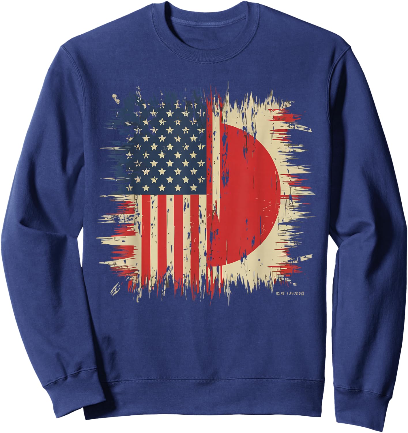 Half Japanese Half American USA Flag Japan America Sweatshirt - Sweatshirt | Navy