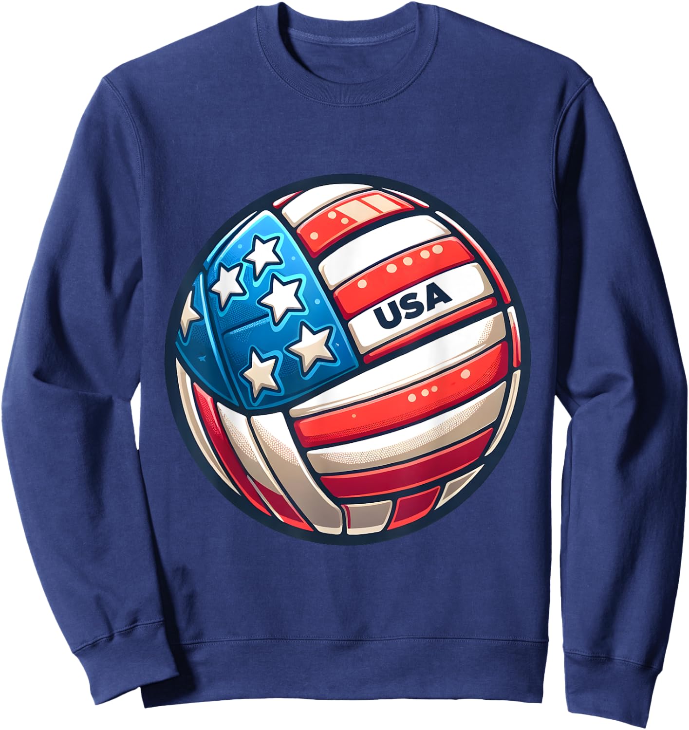 Volleyball Support Team Flag USA Beach American Men Women Kids Sweatshirt - Sweatshirt | Navy