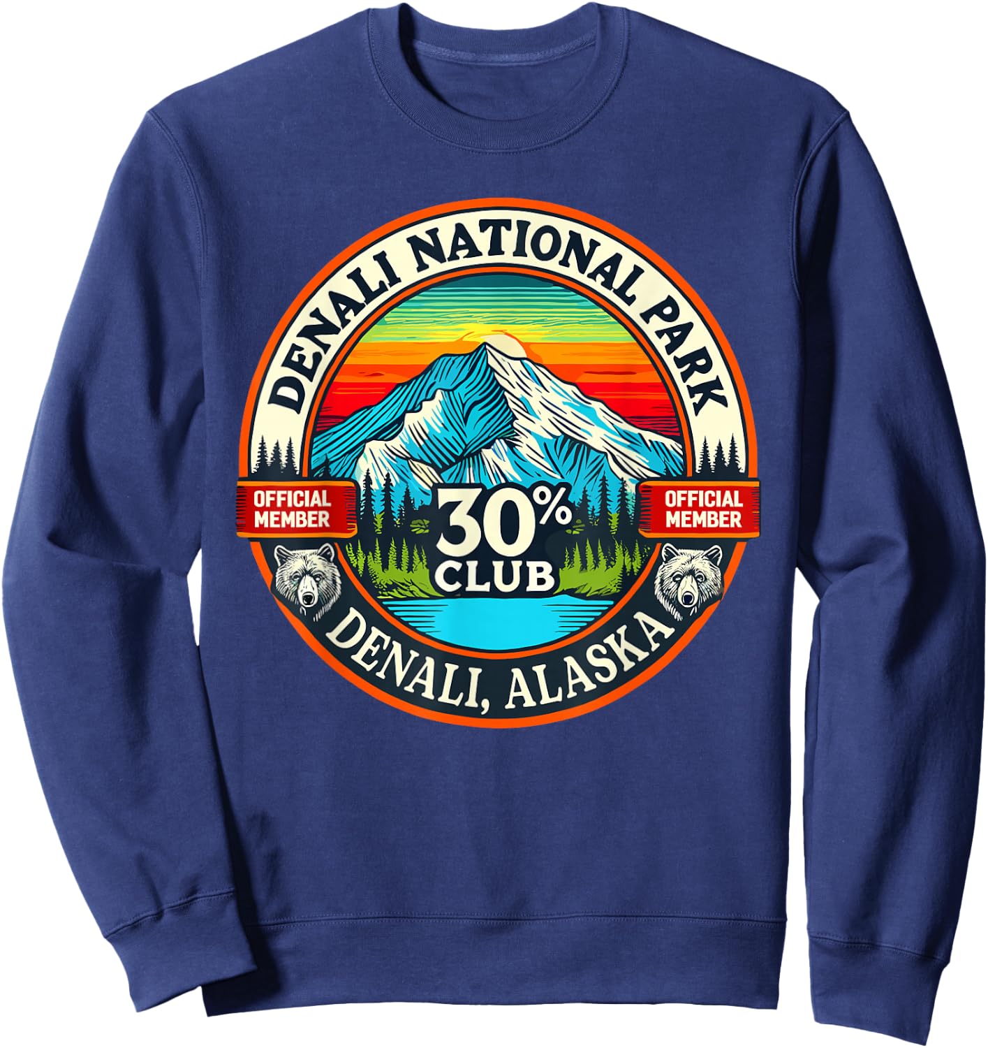 Denali 30% Club Shirt Alaska National Park Souvenir Sweatshirt - Sweatshirt | Navy