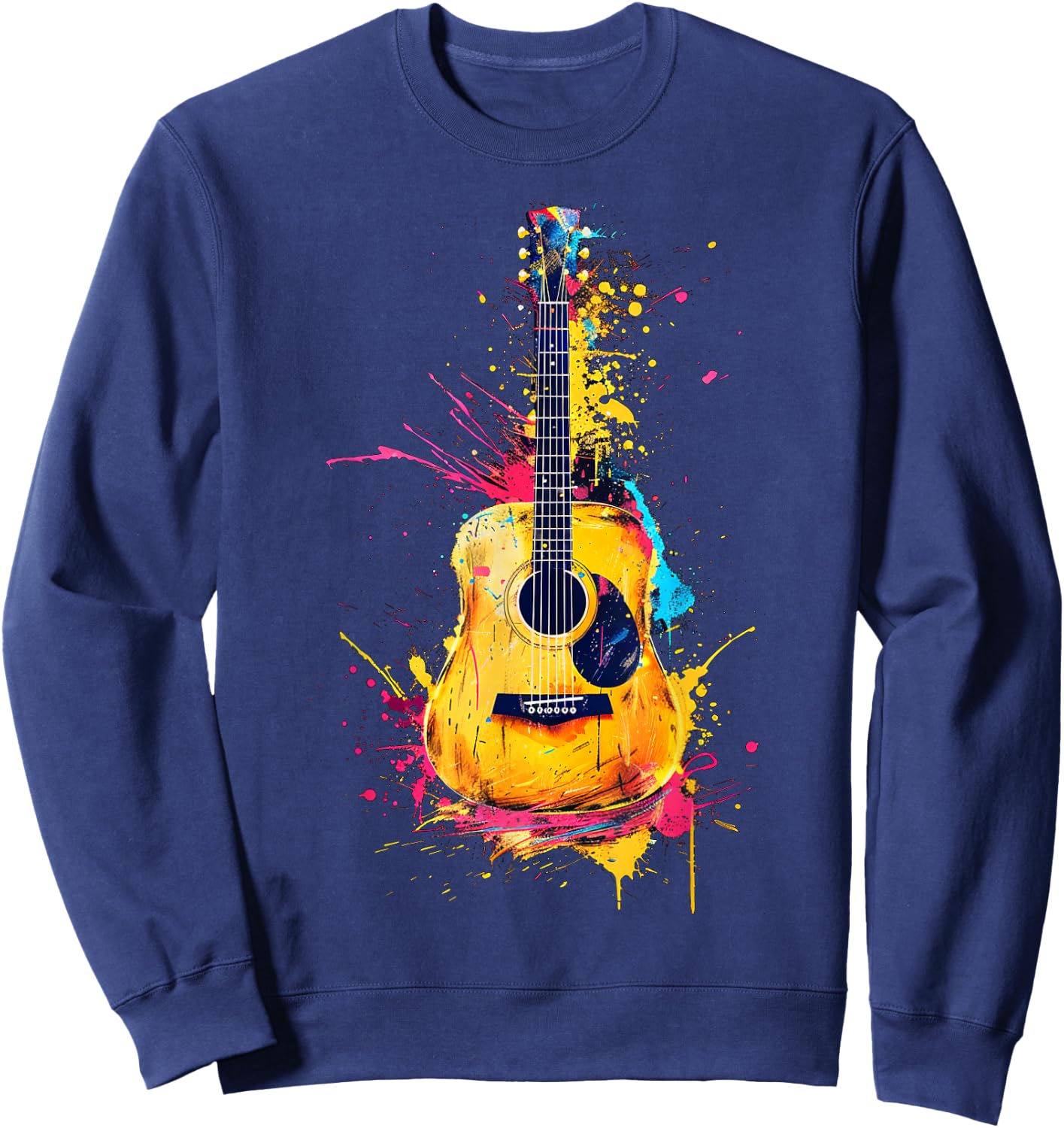 Men, Women and Kids Acoustic Guitar Sweatshirt - Sweatshirt | Navy