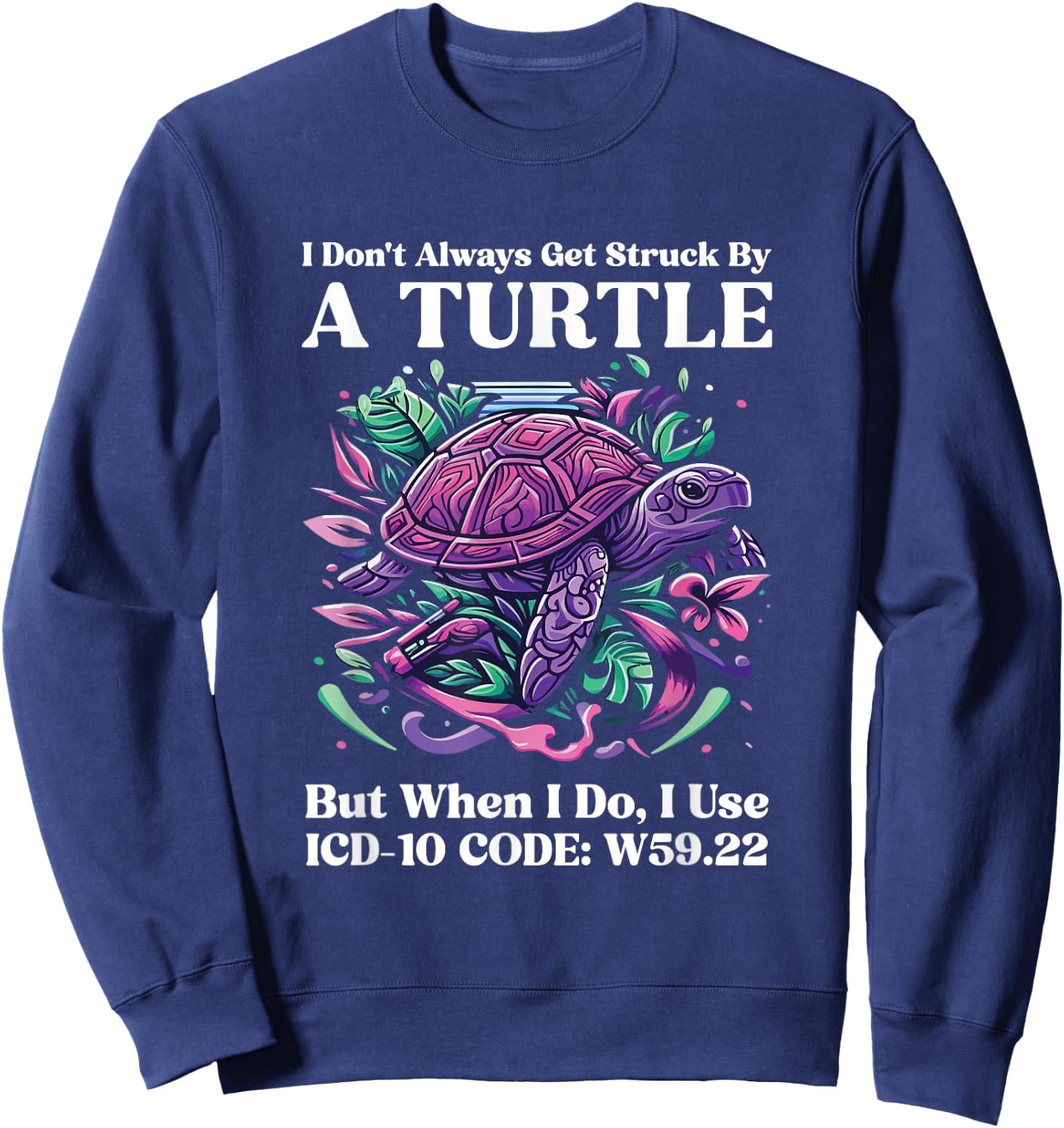 ICD-10 Code W59.22 Humor Medical Coding Medics Health Coder Sweatshirt - Sweatshirt | Navy
