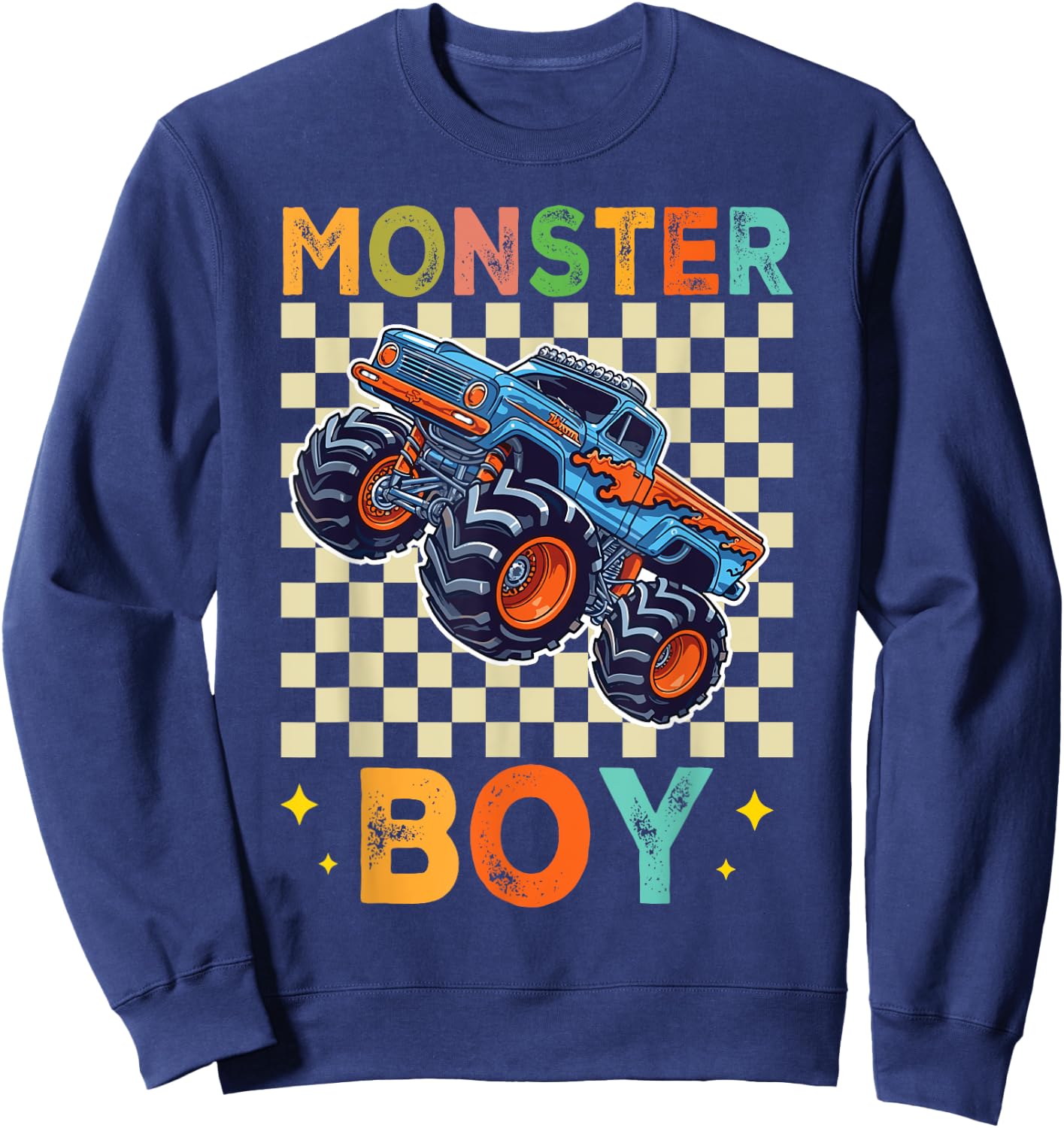 Monster Truck Boy Monster Truck Are My Jam Truck Lovers Sweatshirt - Sweatshirt | Navy