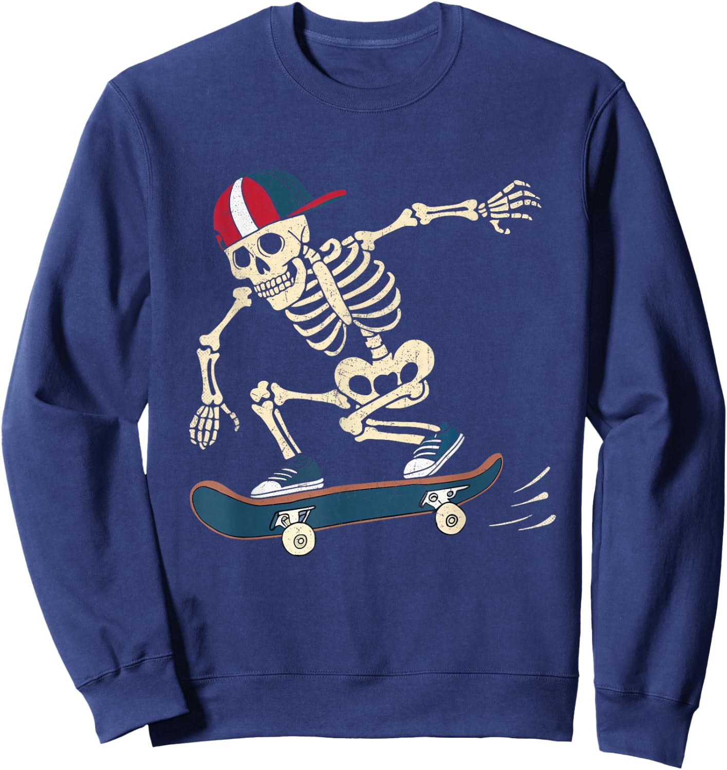 Skateboard Skeleton Halloween Skateboarding Skater Boys Sweatshirt - Sweatshirt | Navy