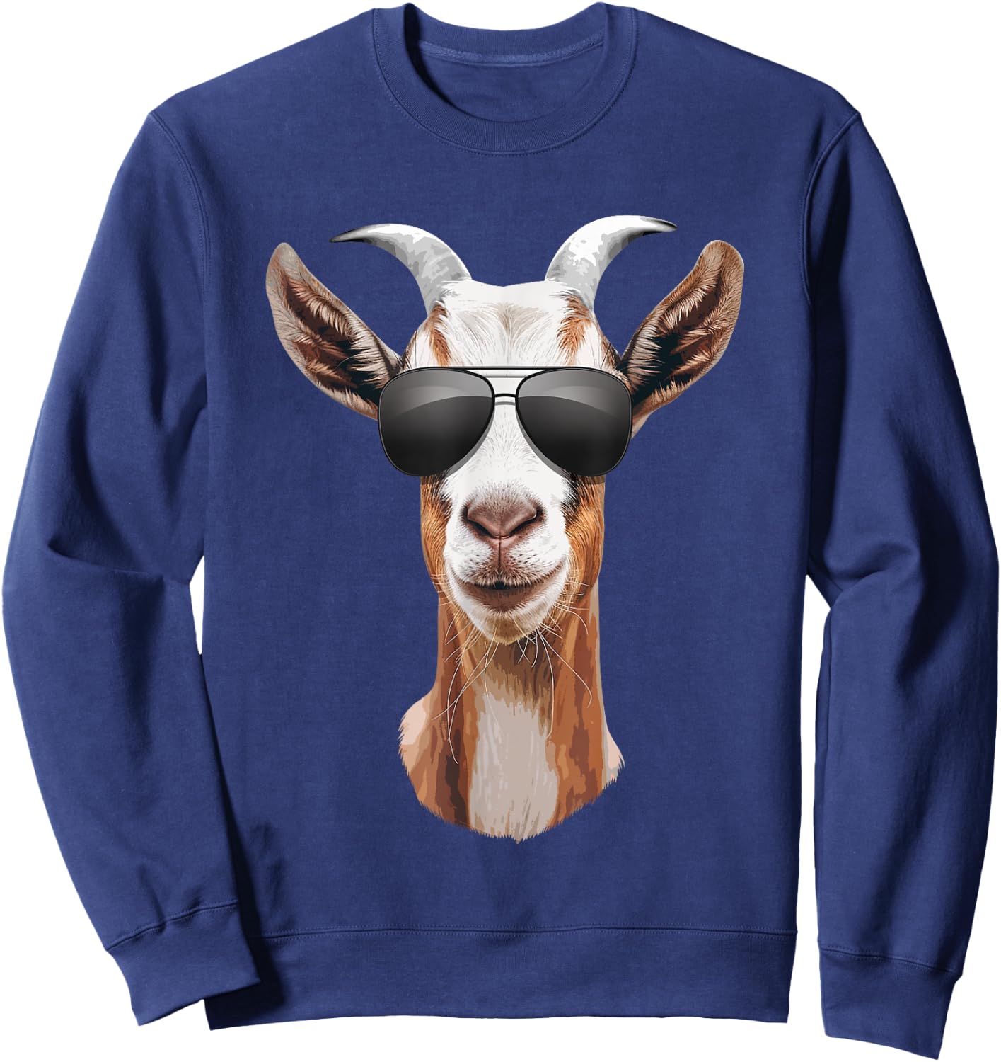 Cool Goat Art Women Farm Animal Domestic Goat Lover Sweatshirt - Sweatshirt | Navy