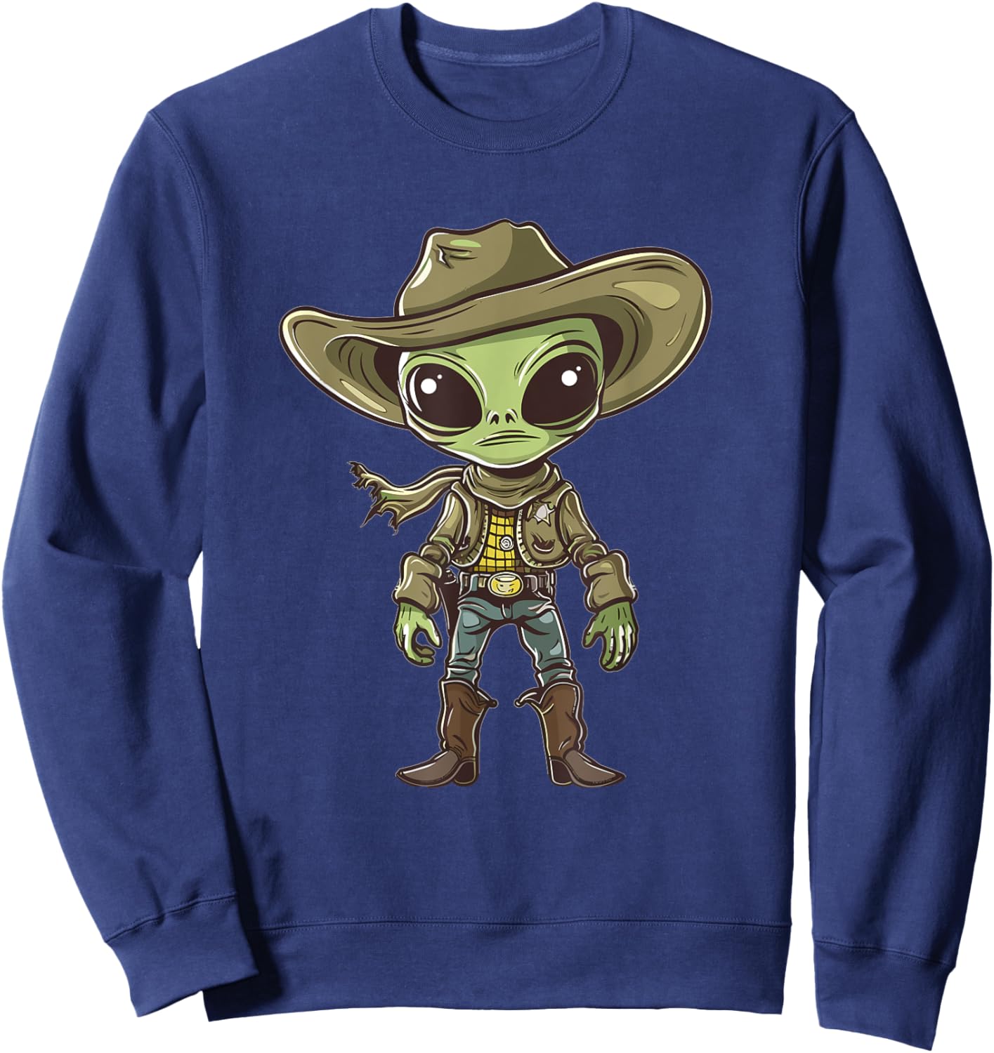 Cute Alien Cowboy Sweatshirt - Sweatshirt | Navy