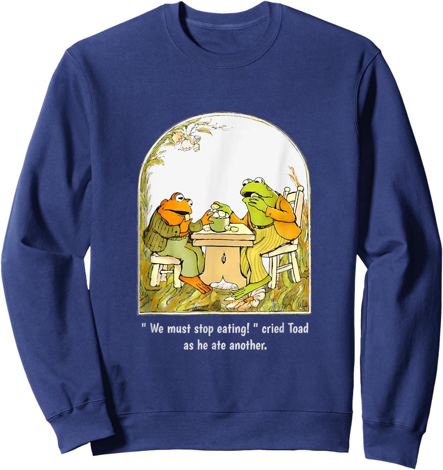 We Must Stop Eating Cried Toad as He Ate Another Frog Meme Sweatshirt - Sweatshirt | Navy