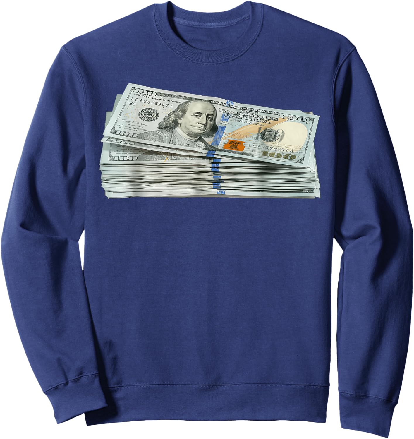 The Official $100 Dollar Bill Baller Design Women Sweatshirt - Sweatshirt | Navy