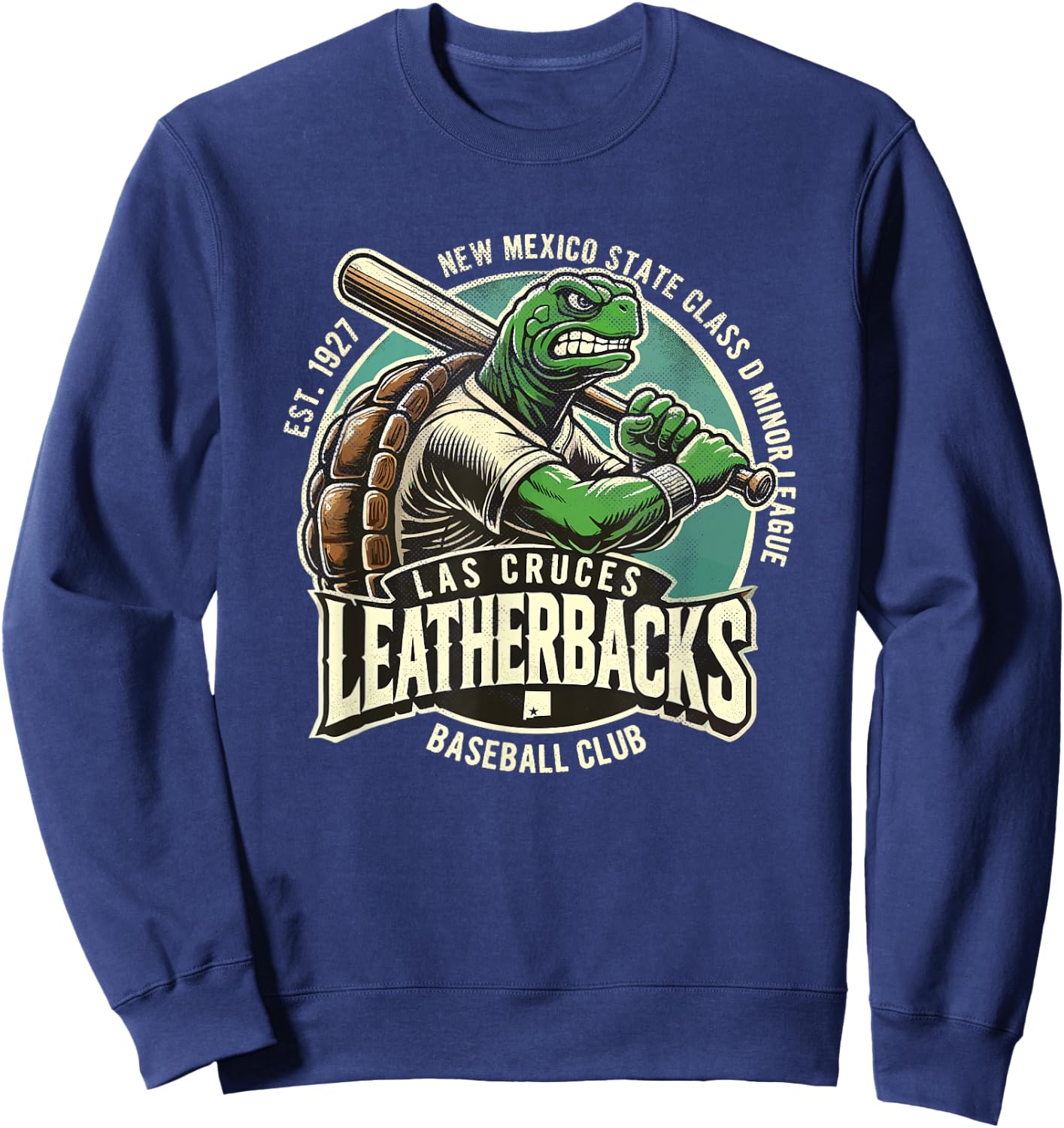 Las Cruces Leatherbacks Retro Minor League Baseball Team Sweatshirt - Sweatshirt | Navy
