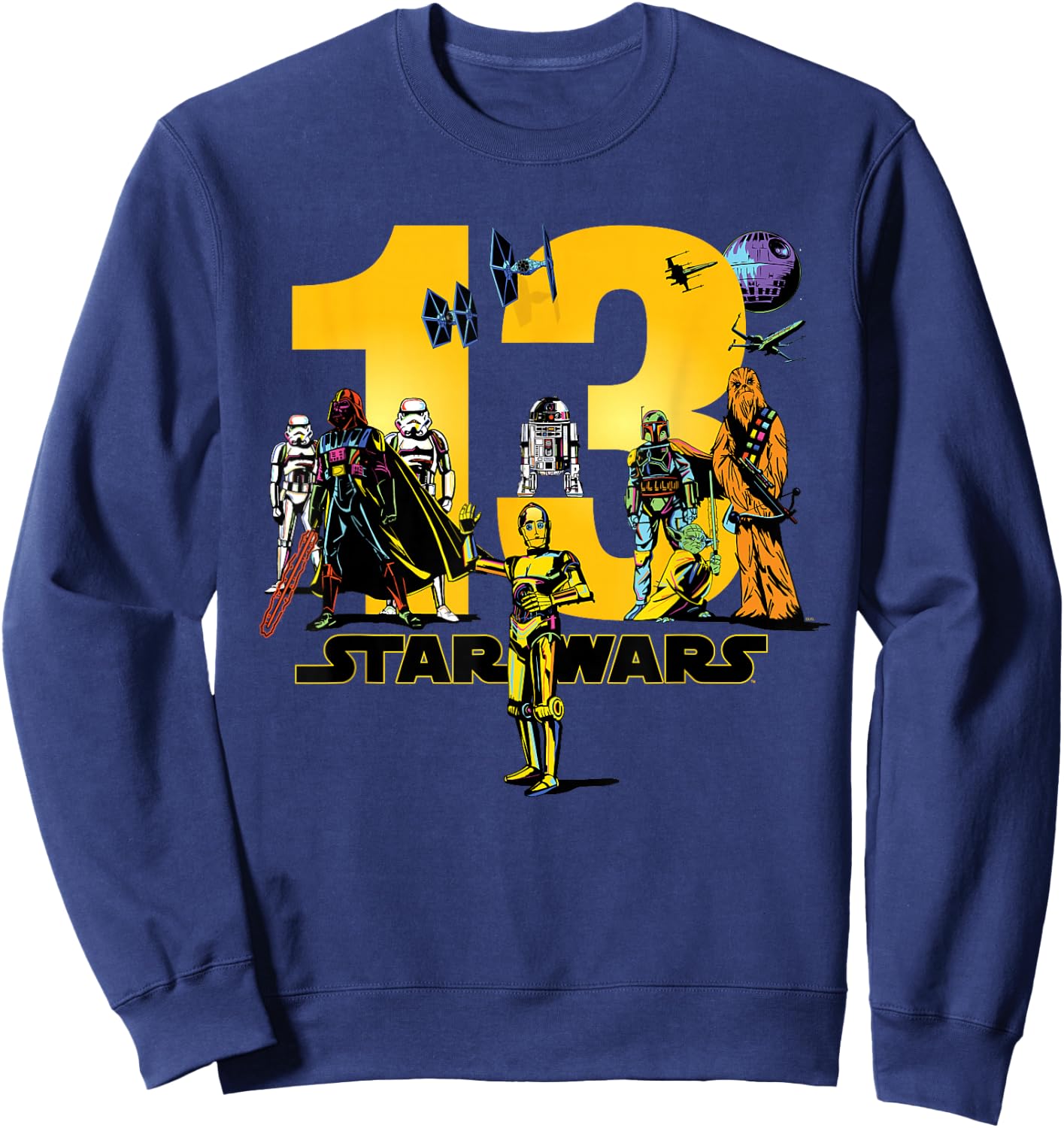 Star Wars Classic Characters Thirteenth Birthday 13 Year Old Sweatshirt - Sweatshirt | Navy