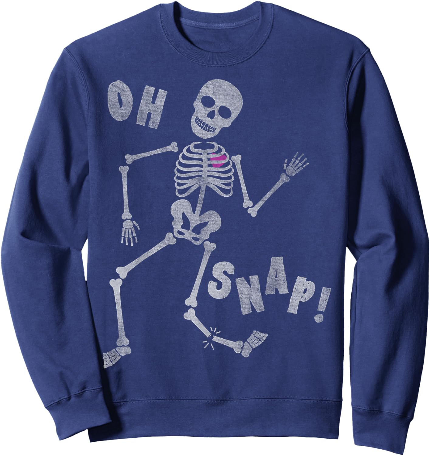 Halloween Oh Snap Skeleton Broken Leg Sweatshirt - Sweatshirt | Navy